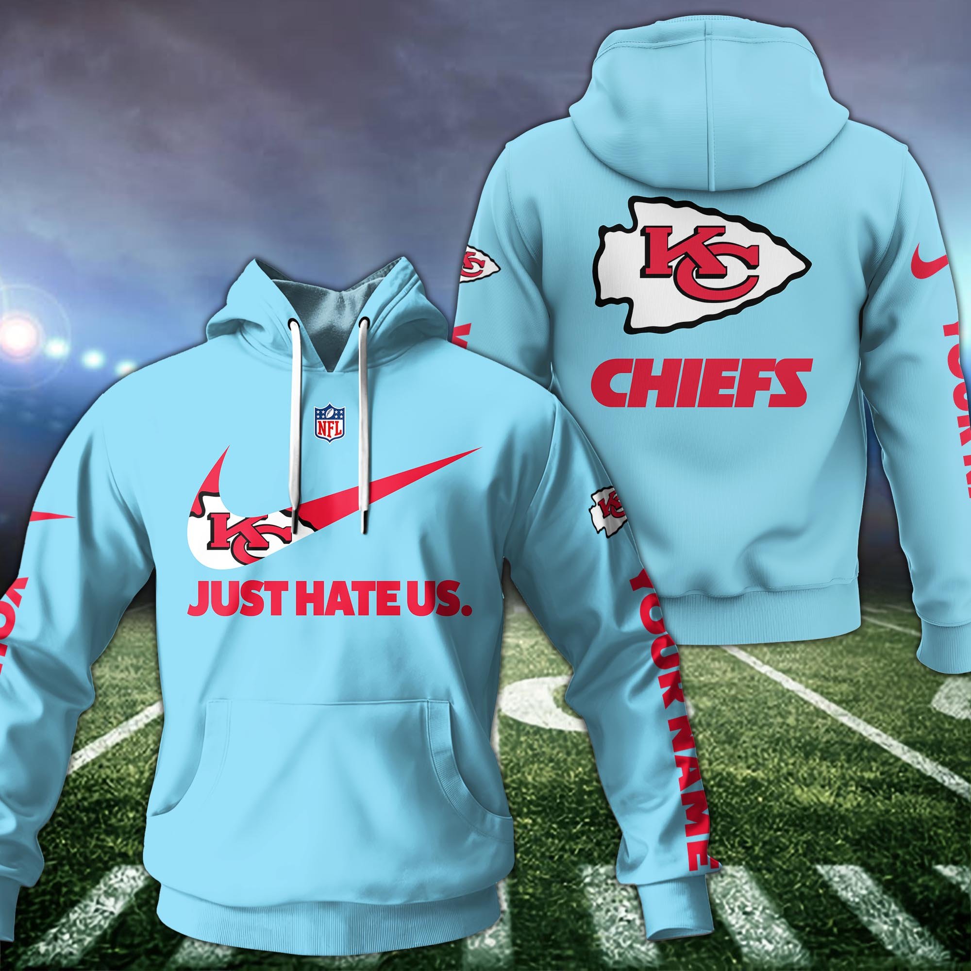 Alternative view of Kansas City Chiefs Hoodie Custom Name And Choose Color, Hoodie For Sport Fans ETRG-1225136