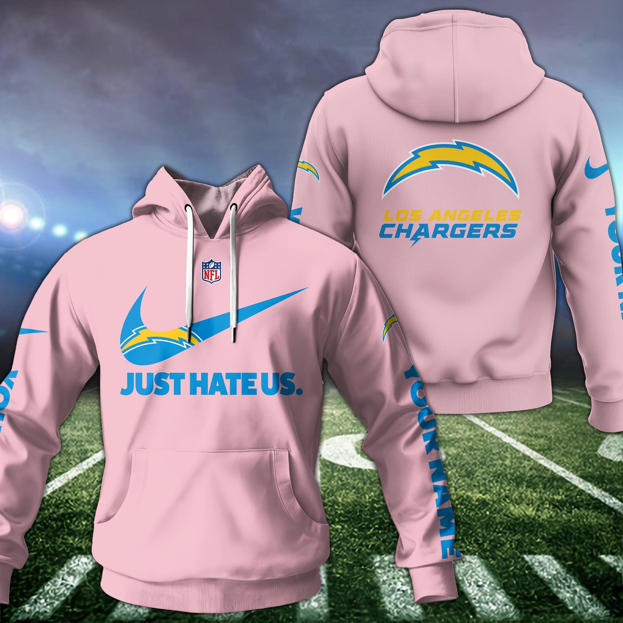 Los Angeles Chargers Hoodie Custom Name And Choose Color, Hoodie For Sport Fans ETRG-1225136