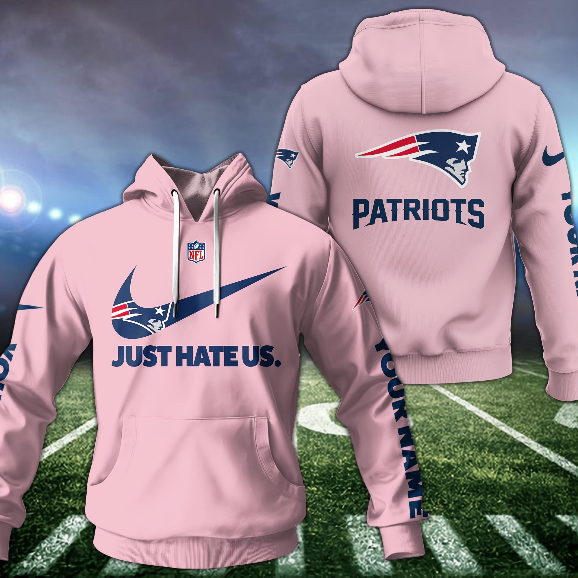 New England Patriots Hoodie Custom Name And Choose Color, Hoodie For Sport Fans ETRG-1225136