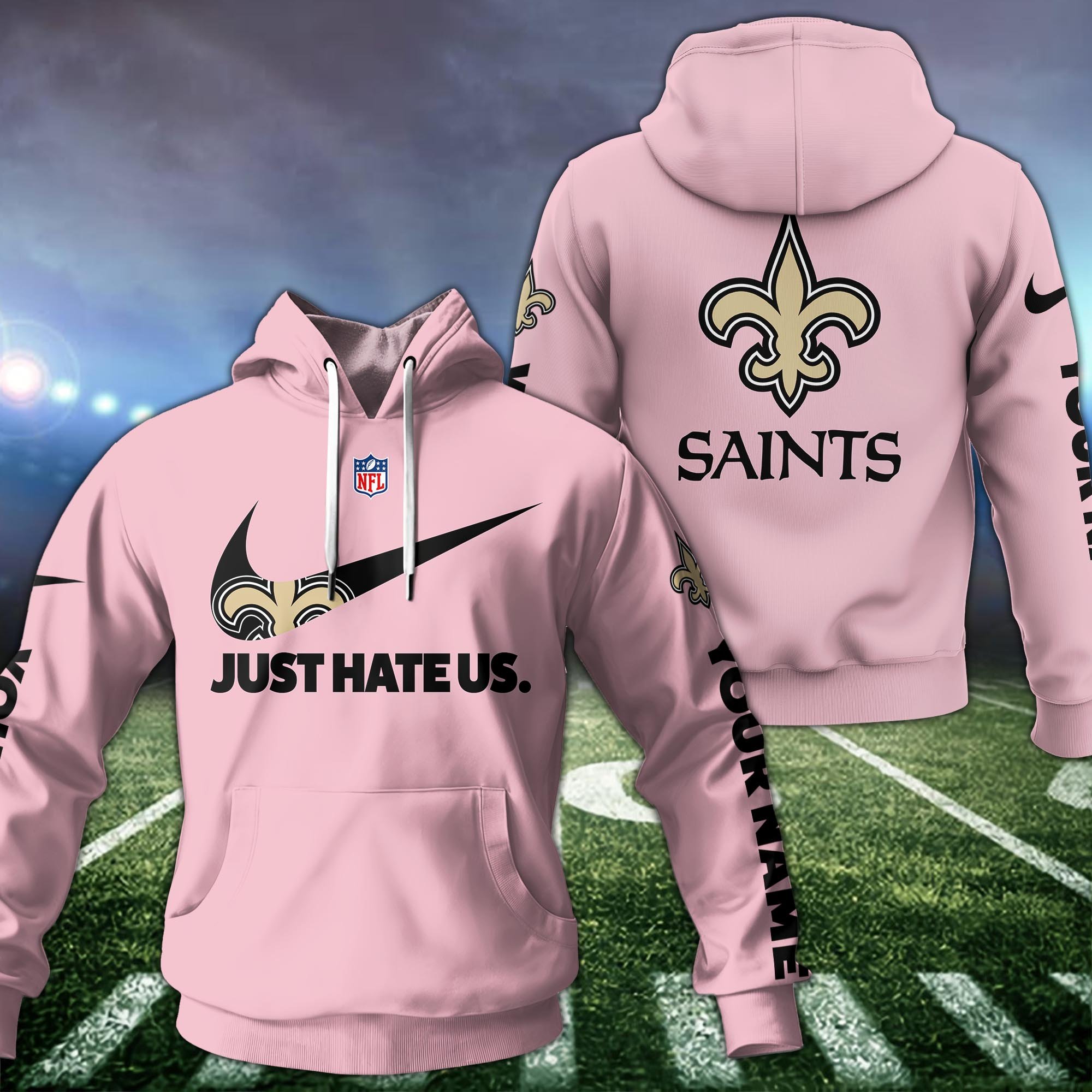 New Orleans Saints Hoodie Custom Name And Choose Color, Hoodie For Sport Fans ETRG-1225136