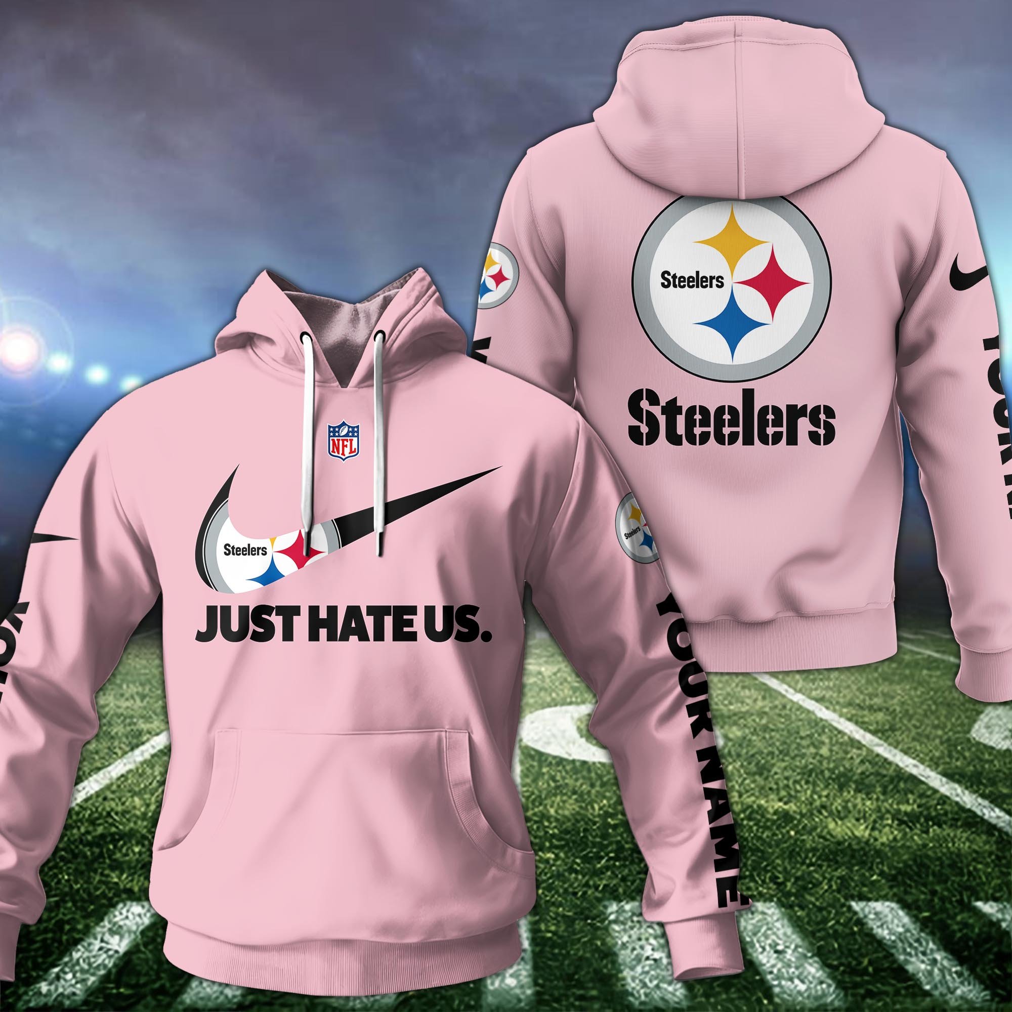 Pittsburgh Steelers Hoodie Custom Name And Choose Color, Hoodie For Sport Fans ETRG-1225136