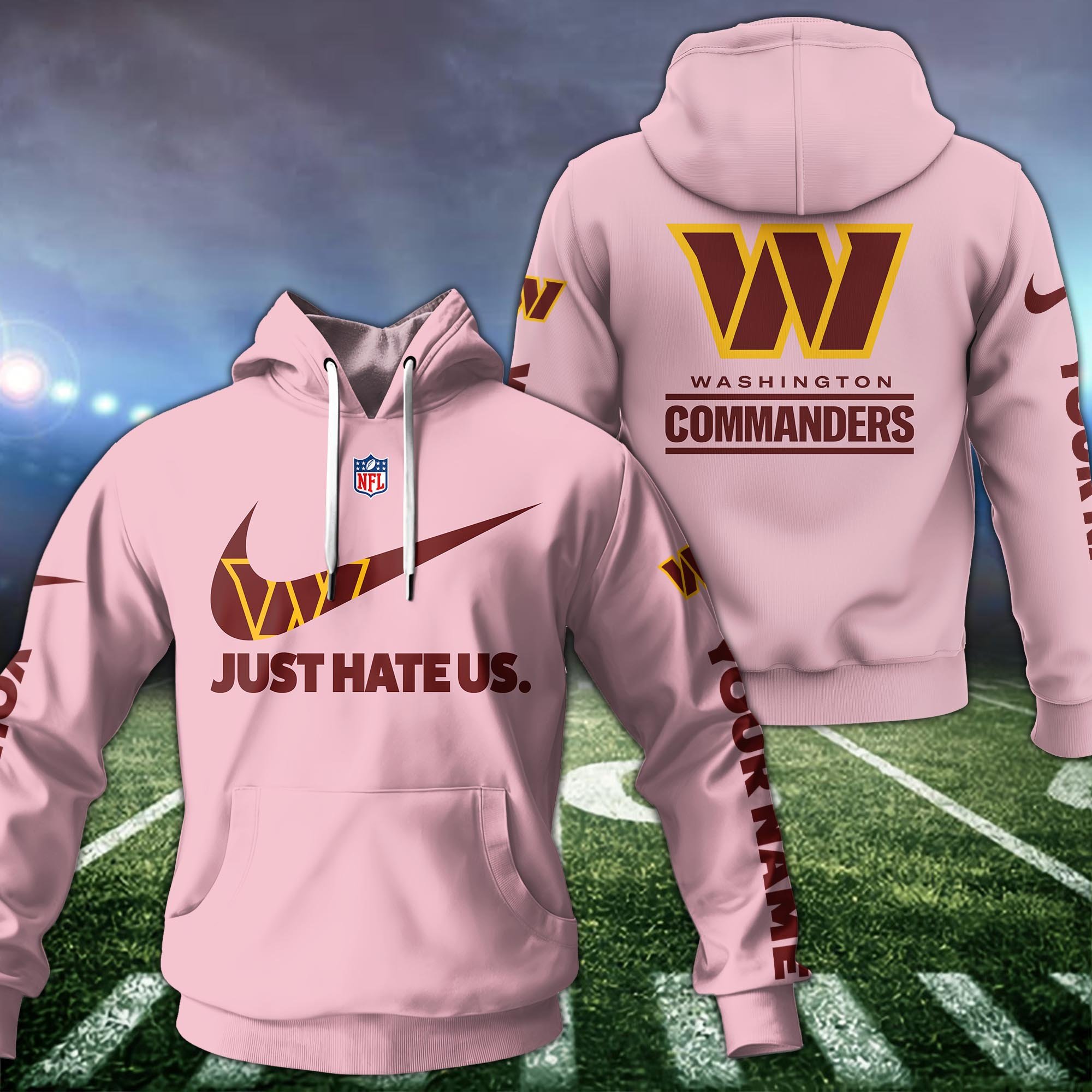 Washington Commanders Hoodie Custom Name And Choose Color, Hoodie For Sport Fans ETRG-1225136