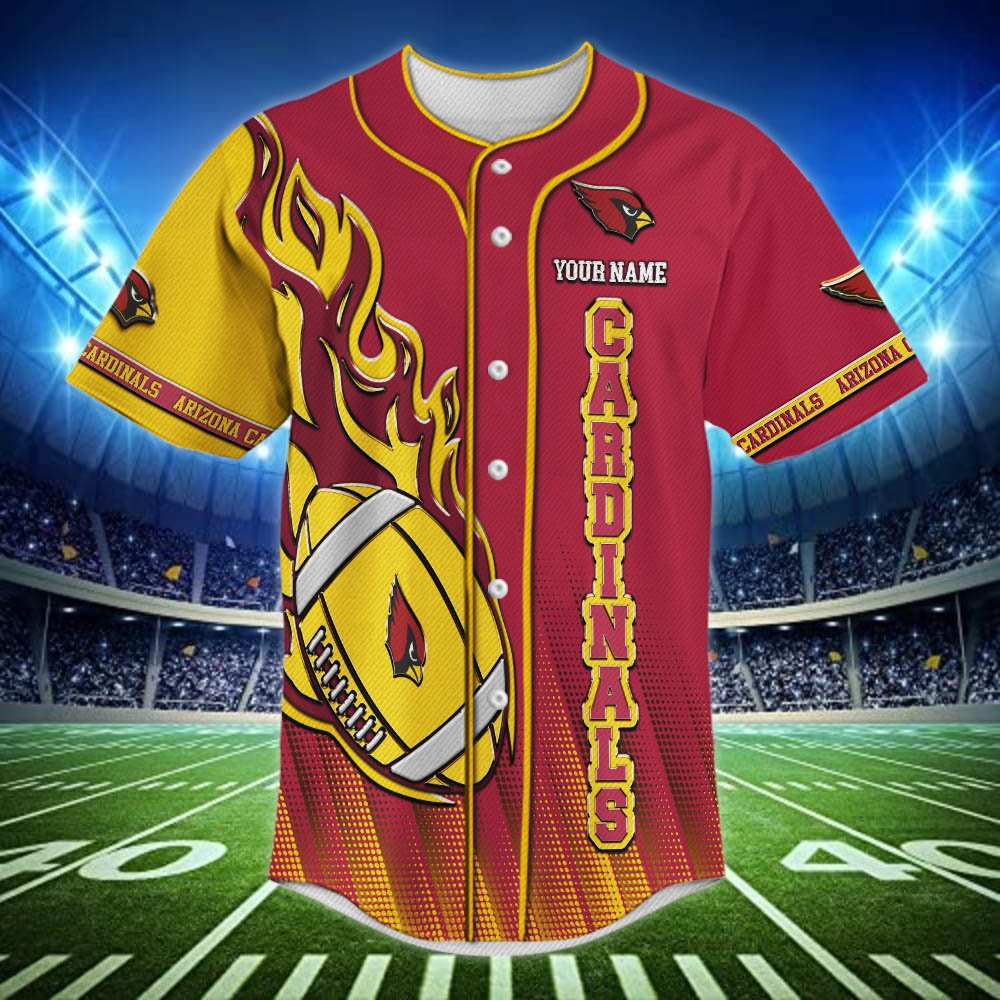Alternative view of Arizona Cardinals Baseball Shirt 2024 Version Personalized Your Name, Sport Team Shirts For Fan ETHY-48672