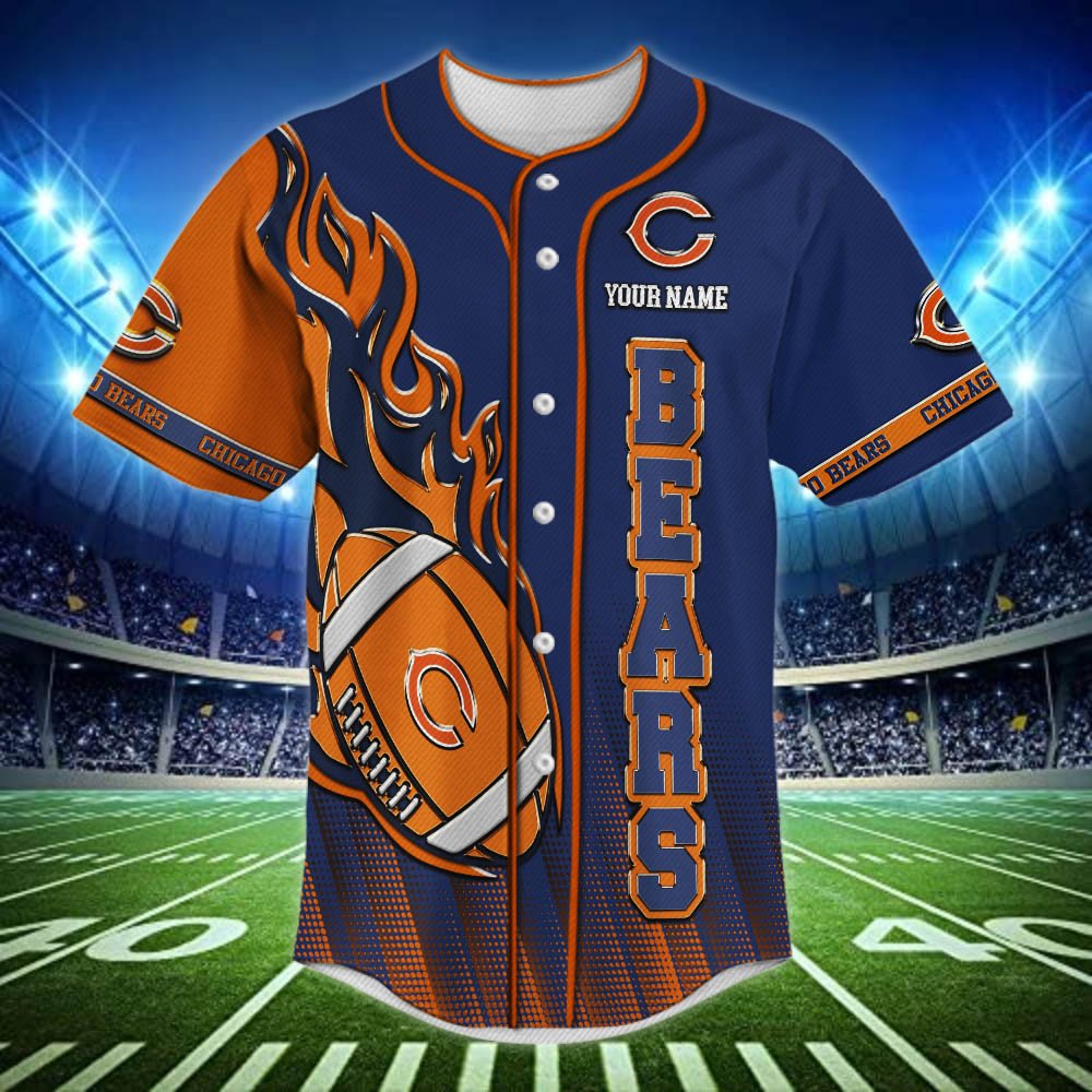 Alternative view of Chicago Bears Baseball Shirt 2024 Version Personalized Your Name, Sport Team Shirts For Fan ETHY-48672