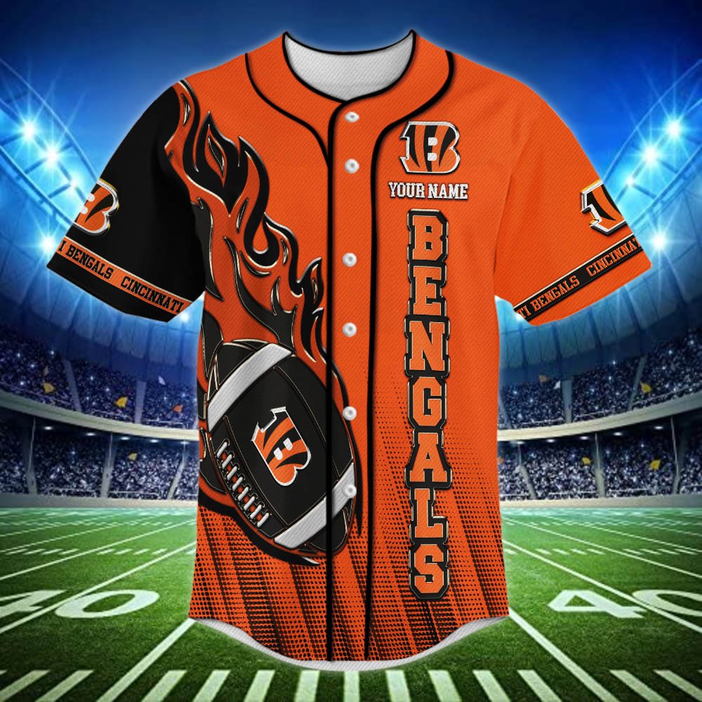 Alternative view of Cincinnati Bengals Baseball Shirt 2024 Version Personalized Your Name, Sport Team Shirts For Fan ETHY-48672