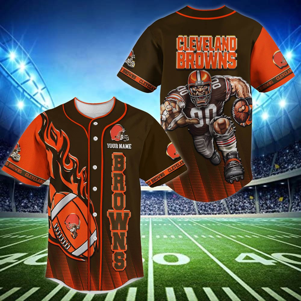 Cleveland Browns Baseball Shirt 2024 Version Personalized Your Name, Sport Team Shirts For Fan ETHY-48672