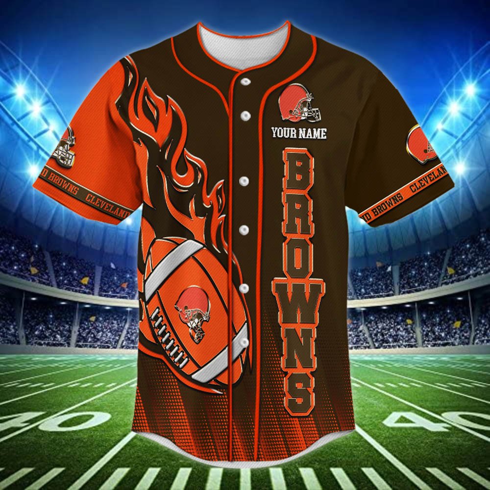 Alternative view of Cleveland Browns Baseball Shirt 2024 Version Personalized Your Name, Sport Team Shirts For Fan ETHY-48672
