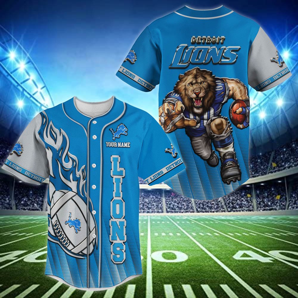 Detroit Lions Baseball Shirt 2024 Version Personalized Your Name, Sport Team Shirts For Fan ETHY-48672