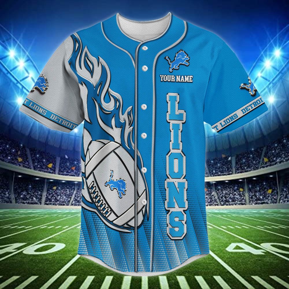 Alternative view of Detroit Lions Baseball Shirt 2024 Version Personalized Your Name, Sport Team Shirts For Fan ETHY-48672