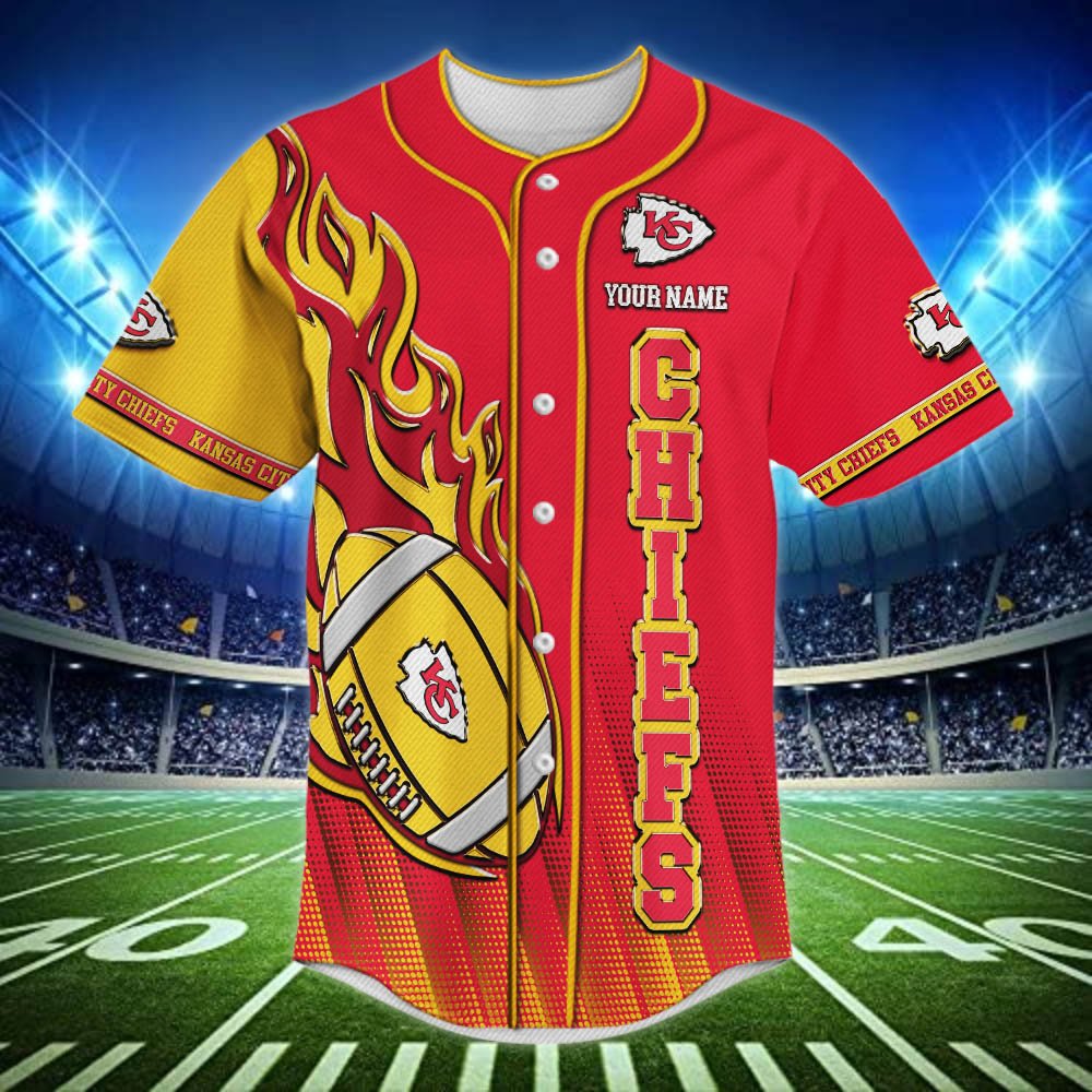 Alternative view of Kansas City Chiefs Baseball Shirt 2024 Version Personalized Your Name, Sport Team Shirts For Fan ETHY-48672