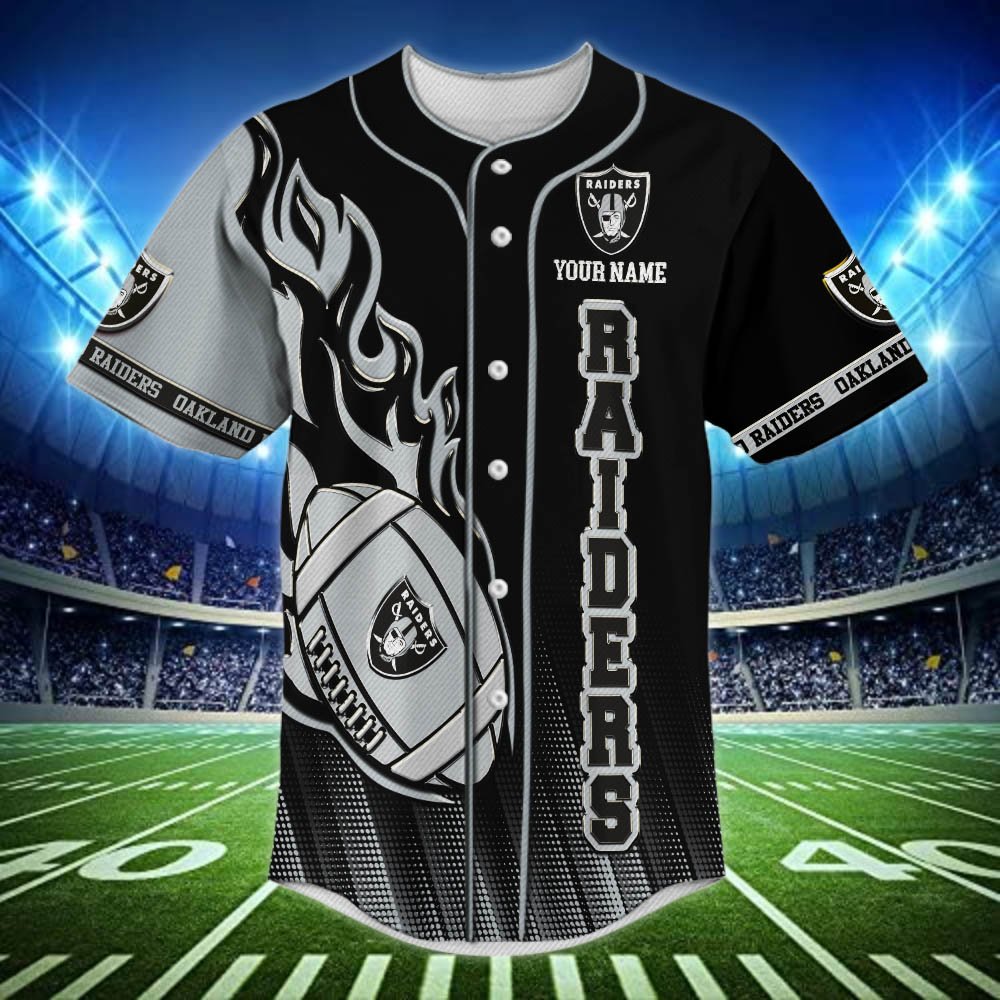 Alternative view of Las Vegas Raiders Baseball Shirt 2024 Version Personalized Your Name, Sport Team Shirts For Fan ETHY-48672