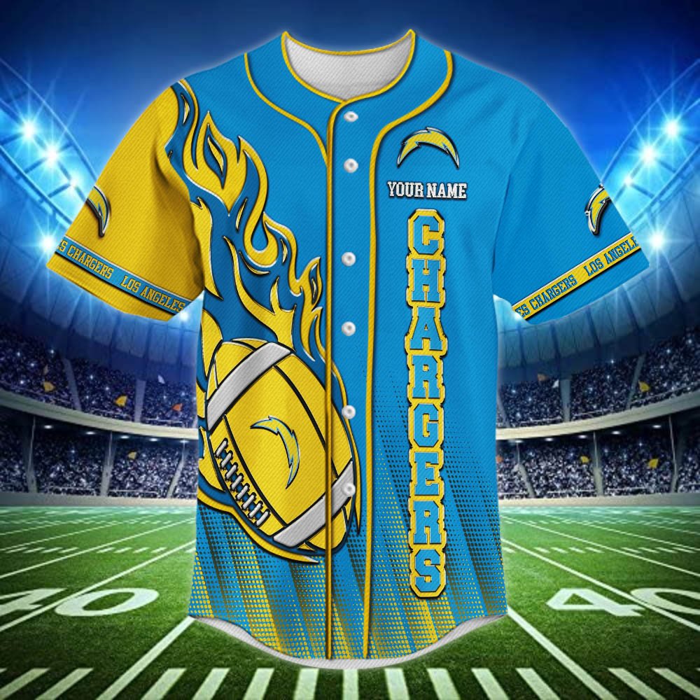 Alternative view of Los Angeles Chargers Baseball Shirt 2024 Version Personalized Your Name, Sport Team Shirts For Fan ETHY-48672