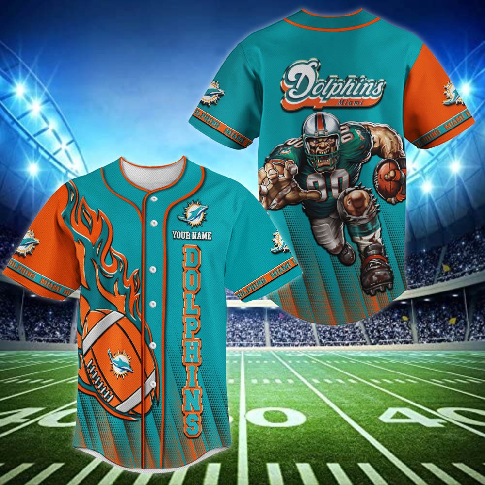 Miami Dolphins Baseball Shirt 2024 Version Personalized Your Name, Sport Team Shirts For Fan ETHY-48672