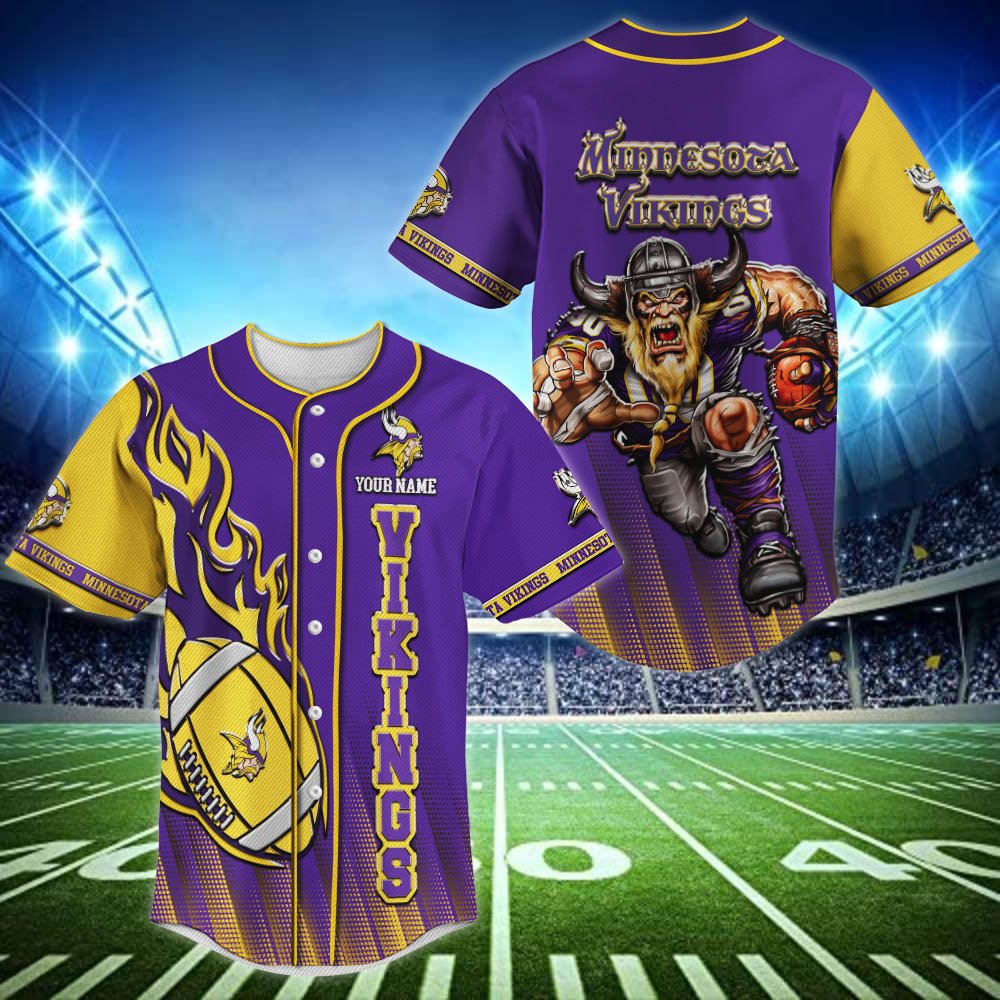 Minnesota Vikings Baseball Shirt 2024 Version Personalized Your Name, Sport Team Shirts For Fan ETHY-48672