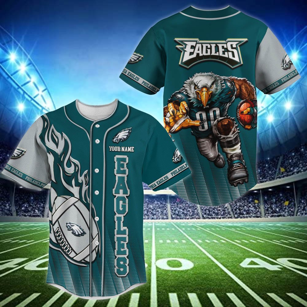 Philadelphia Eagles Baseball Shirt 2024 Version Personalized Your Name, Sport Team Shirts For Fan ETHY-48672