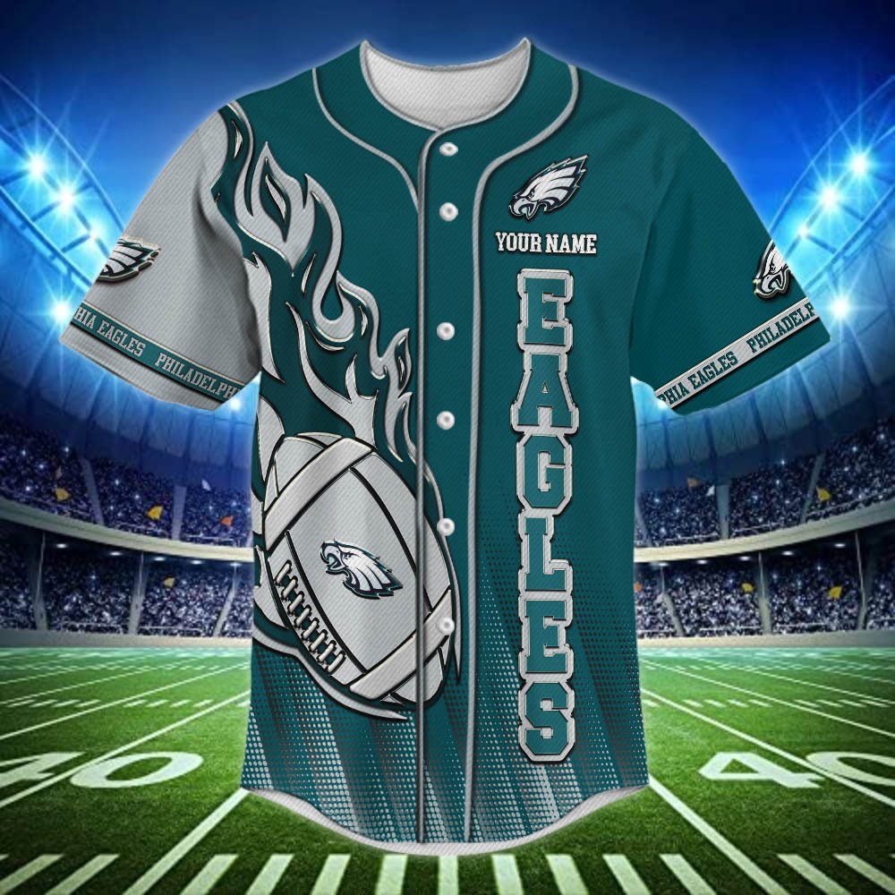 Alternative view of Philadelphia Eagles Baseball Shirt 2024 Version Personalized Your Name, Sport Team Shirts For Fan ETHY-48672