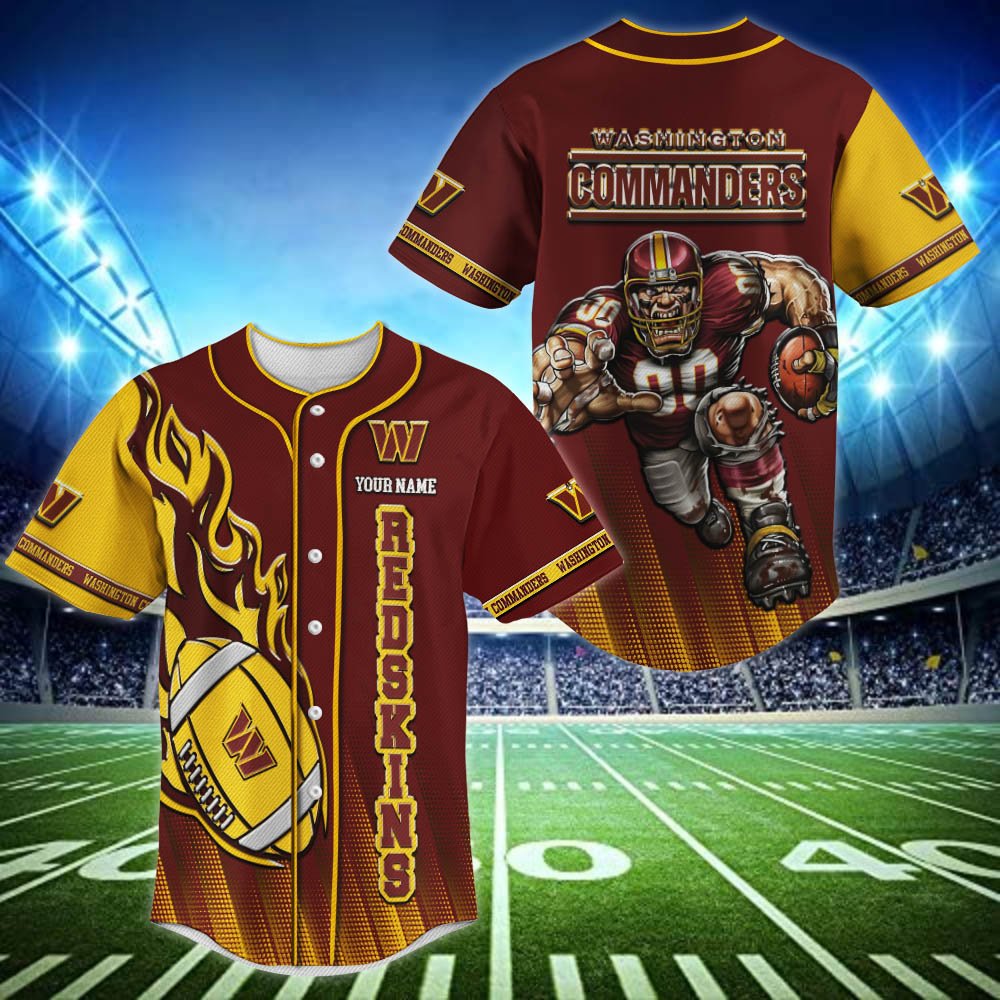 Washington Commanders Baseball Shirt 2024 Version Personalized Your Name, Sport Team Shirts For Fan ETHY-48672
