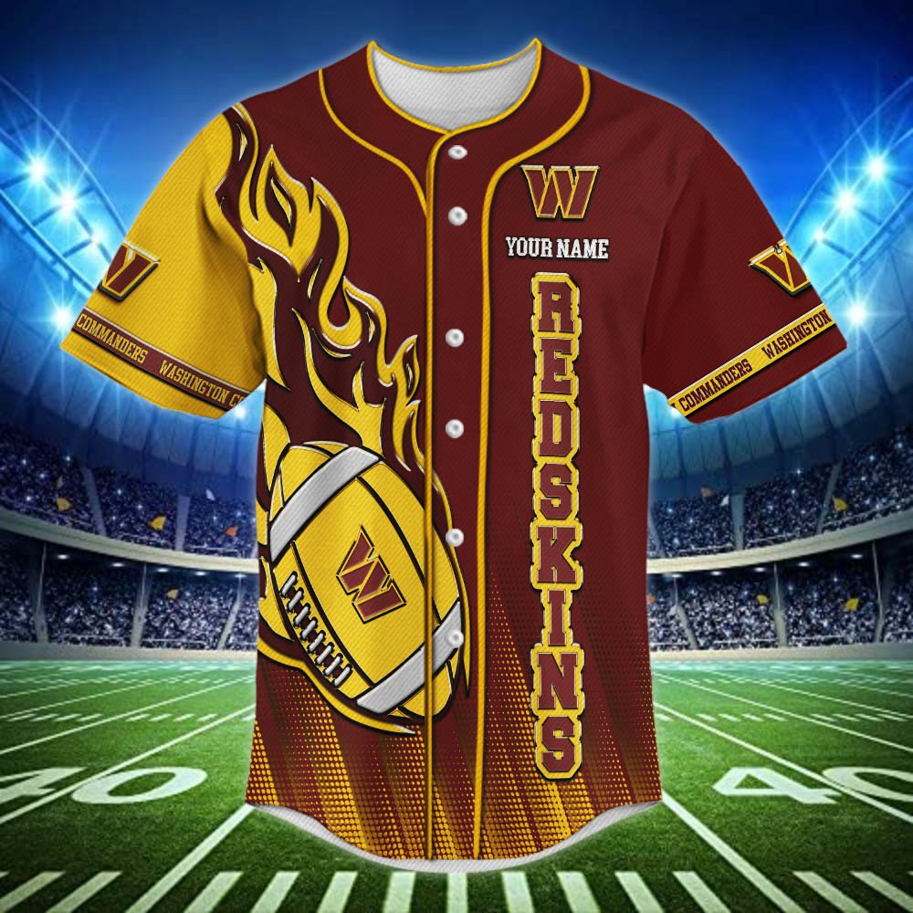 Alternative view of Washington Commanders Baseball Shirt 2024 Version Personalized Your Name, Sport Team Shirts For Fan ETHY-48672