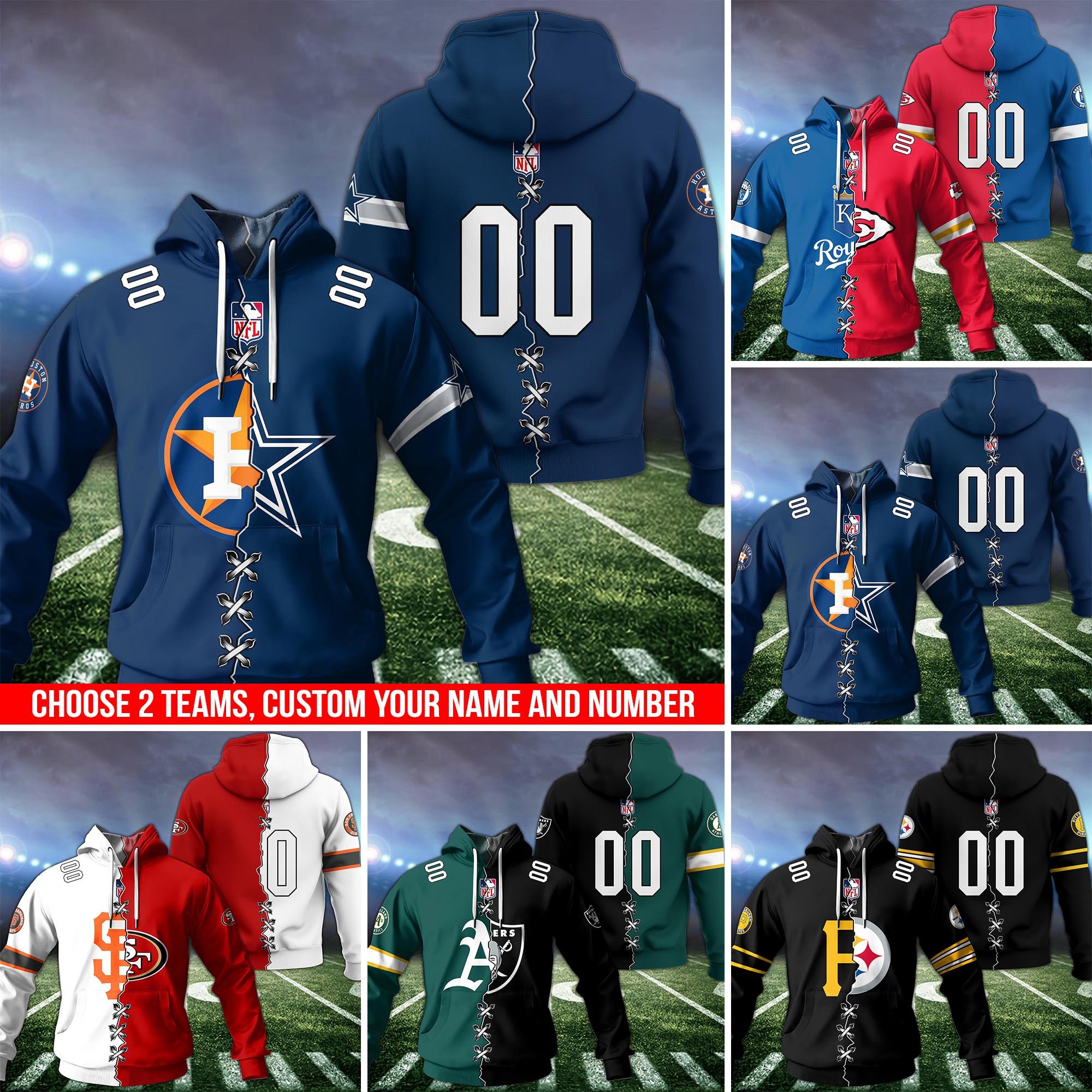 Houston Astros House Divided Hoodie Custom Name, Number And Team, Hoodie For Football Fans ETRG-1226143