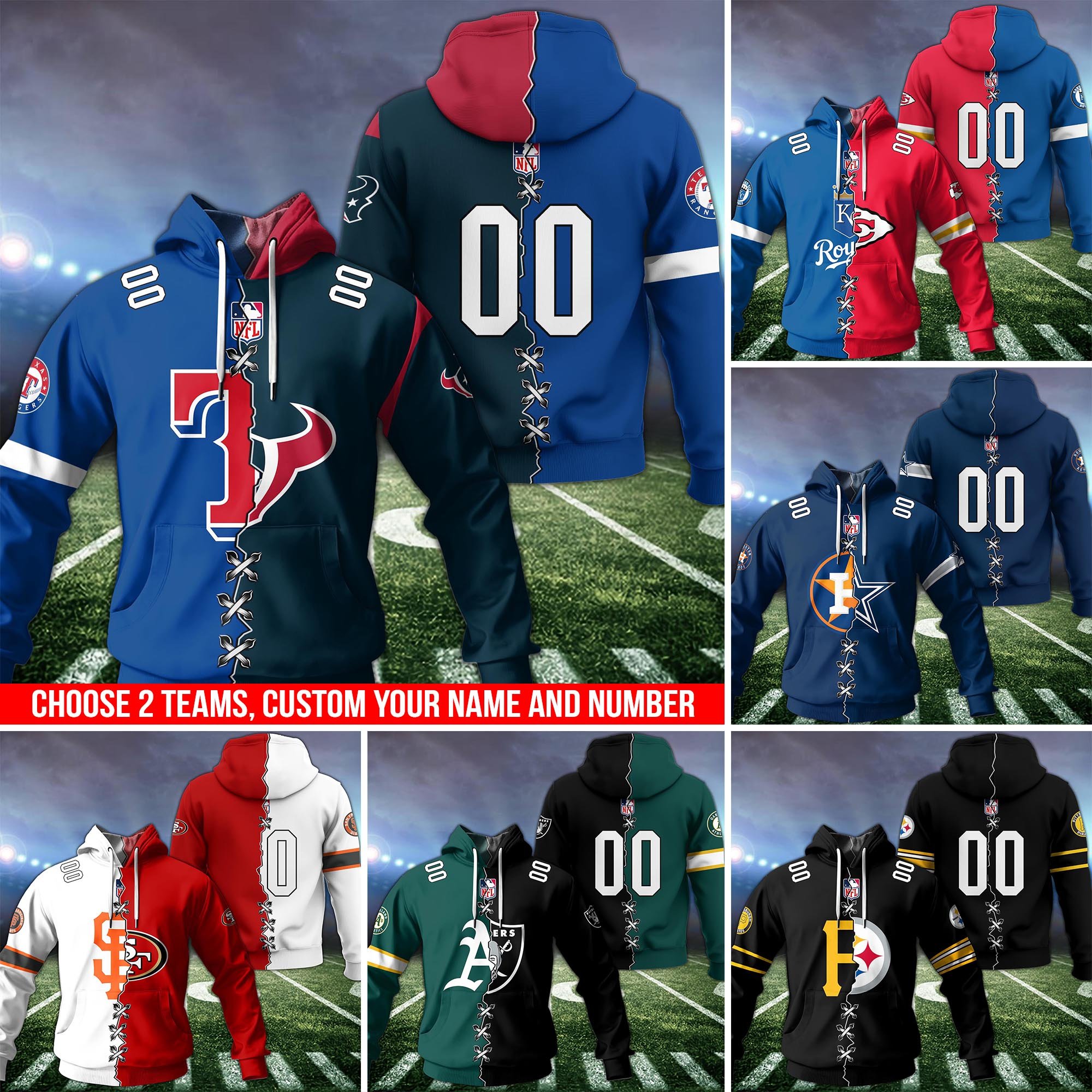 Texas Rangers House Divided Hoodie Custom Name, Number And Team, Hoodie For Football Fans ETRG-1226143