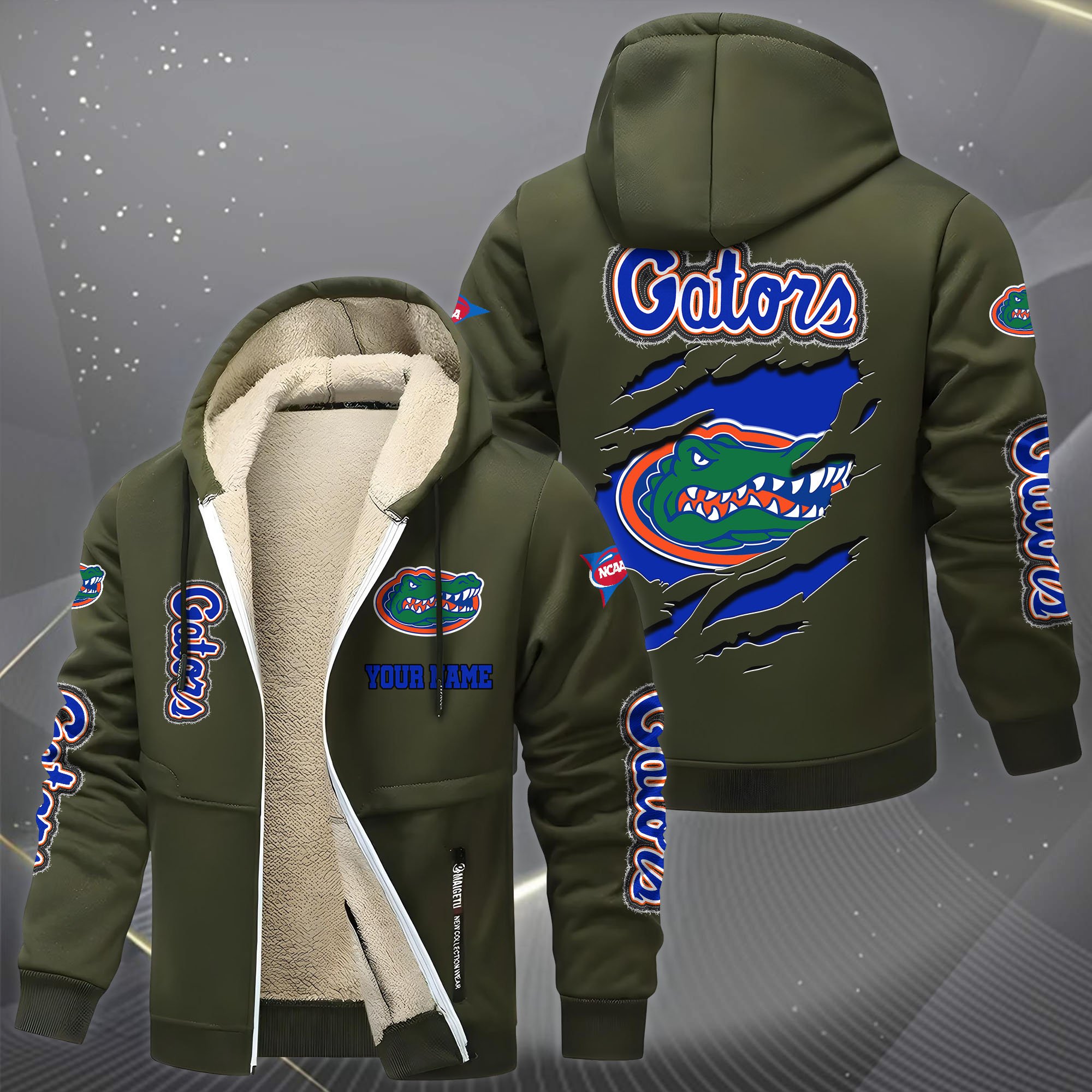 Florida Gators Hoodie Zip Velvet Coat Custom Your Name, Sport Jacket, Gifts For Fan EHIVM-0102255