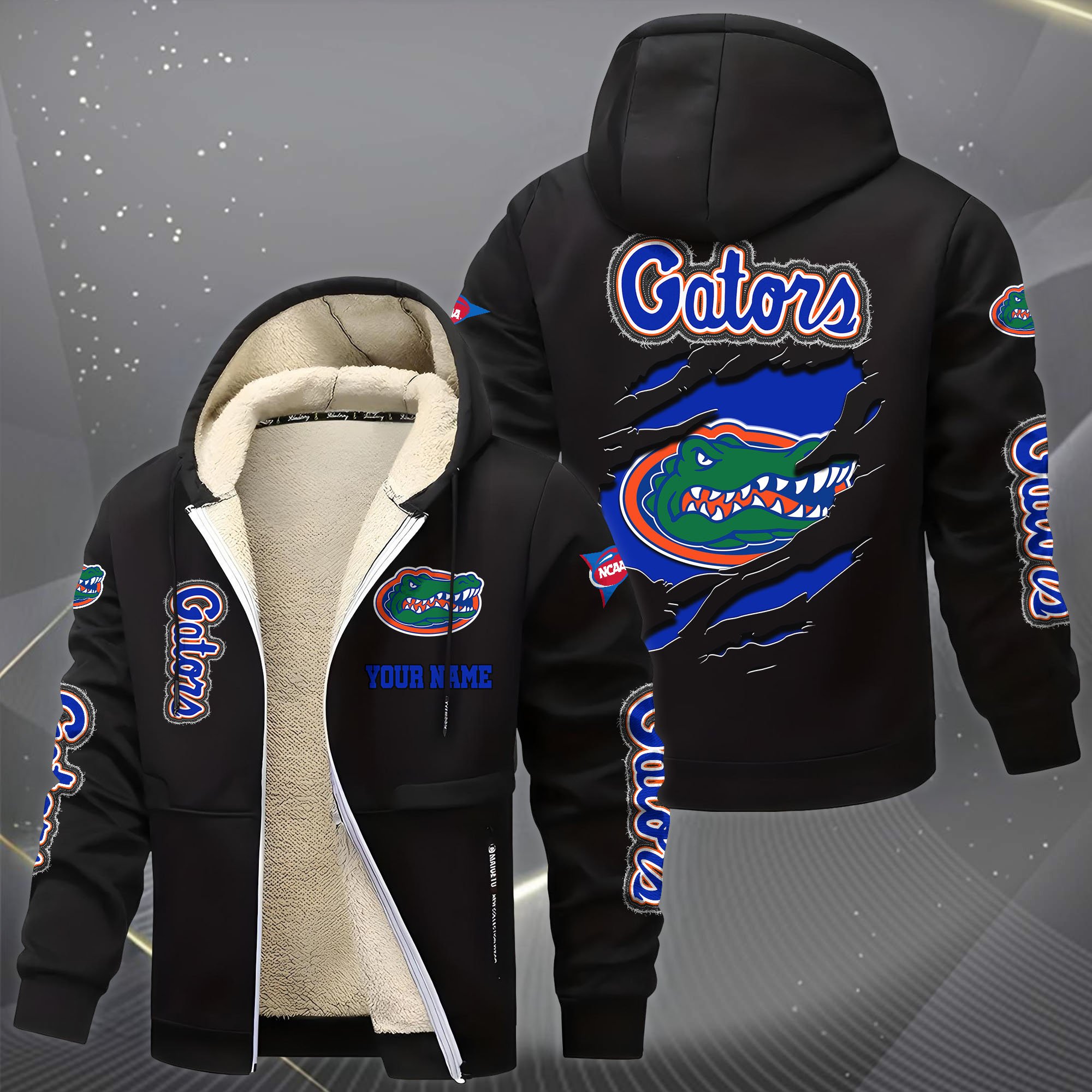 Alternative view of Florida Gators Hoodie Zip Velvet Coat Custom Your Name, Sport Jacket, Gifts For Fan EHIVM-0102255