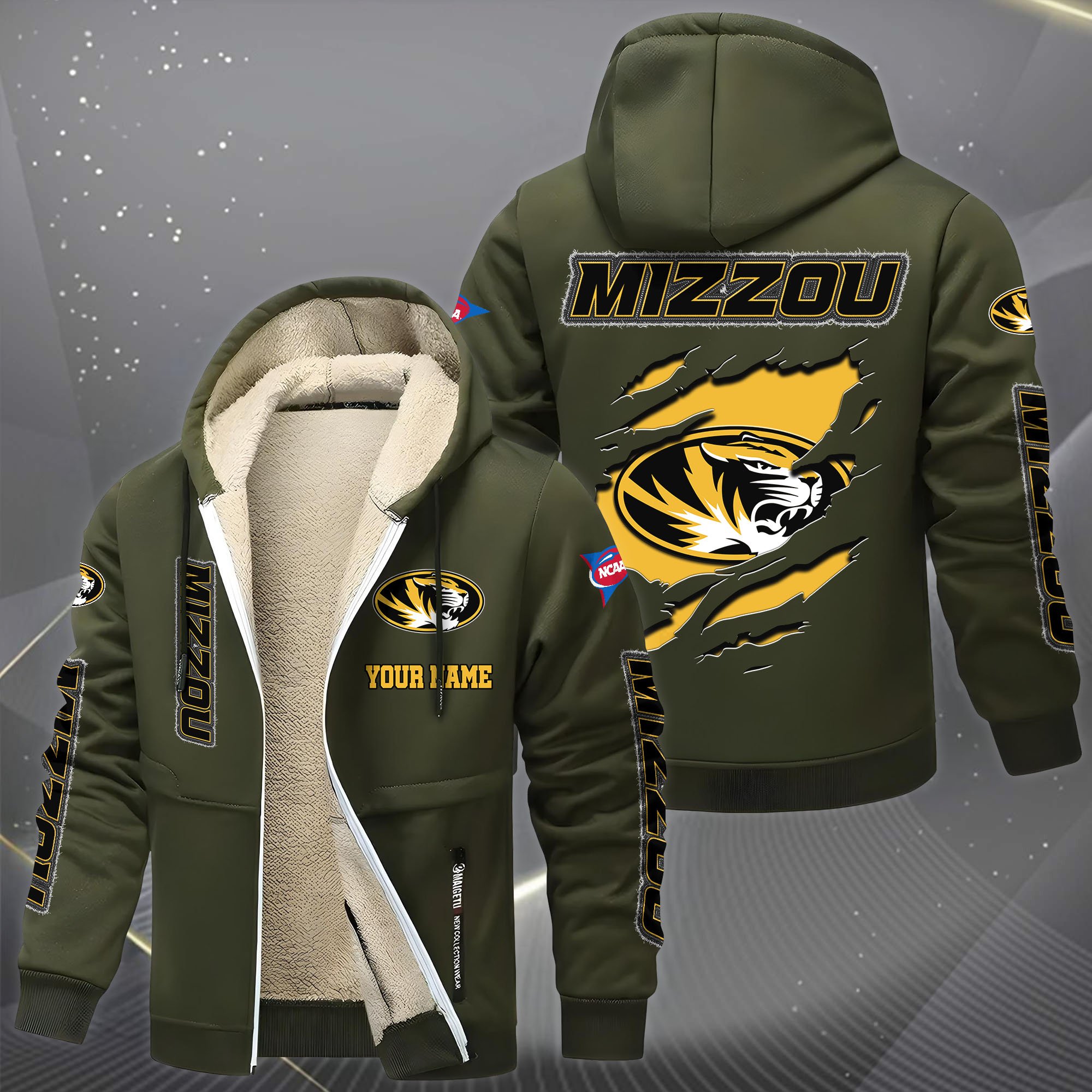 Missouri Tigers Hoodie Zip Velvet Coat Custom Your Name, Sport Jacket, Gifts For Fan EHIVM-0102255