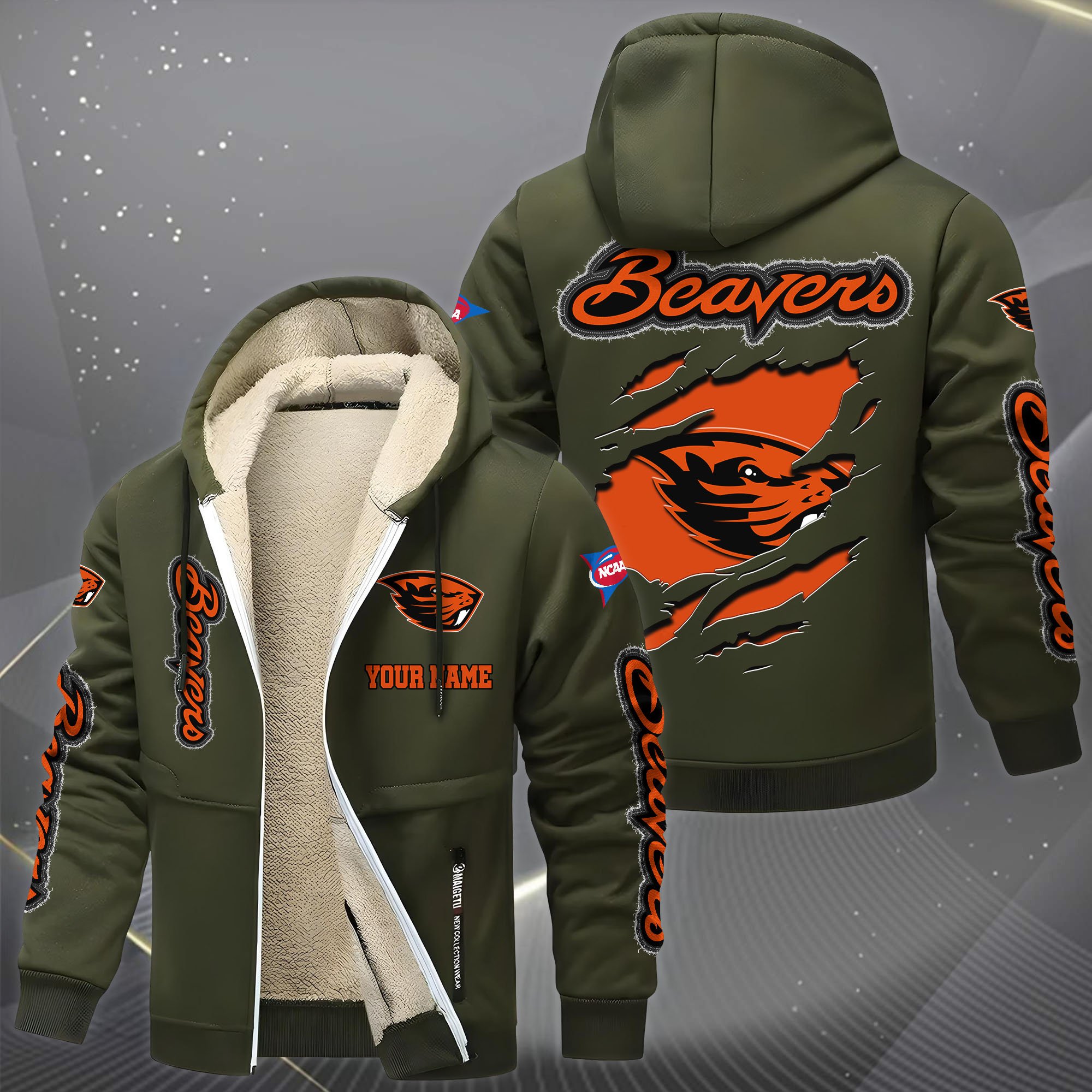 Oregon State Beavers Hoodie Zip Velvet Coat Custom Your Name, Sport Jacket, Gifts For Fan EHIVM-0102255