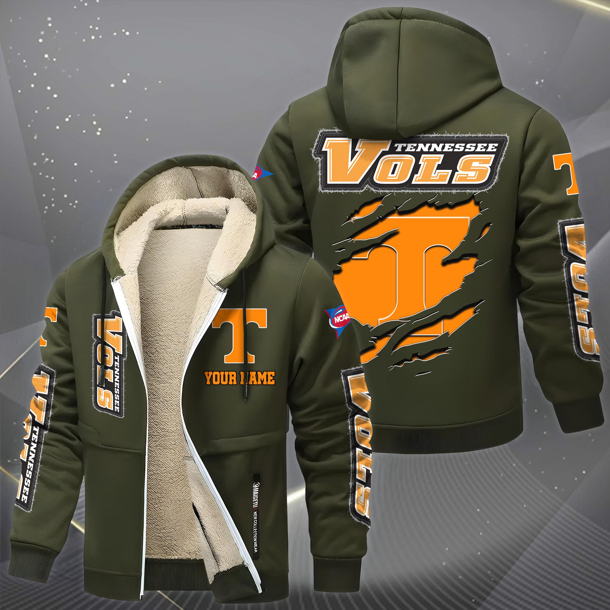 Tennessee Volunteers Hoodie Zip Velvet Coat Custom Your Name, Sport Jacket, Gifts For Fan EHIVM-0102255