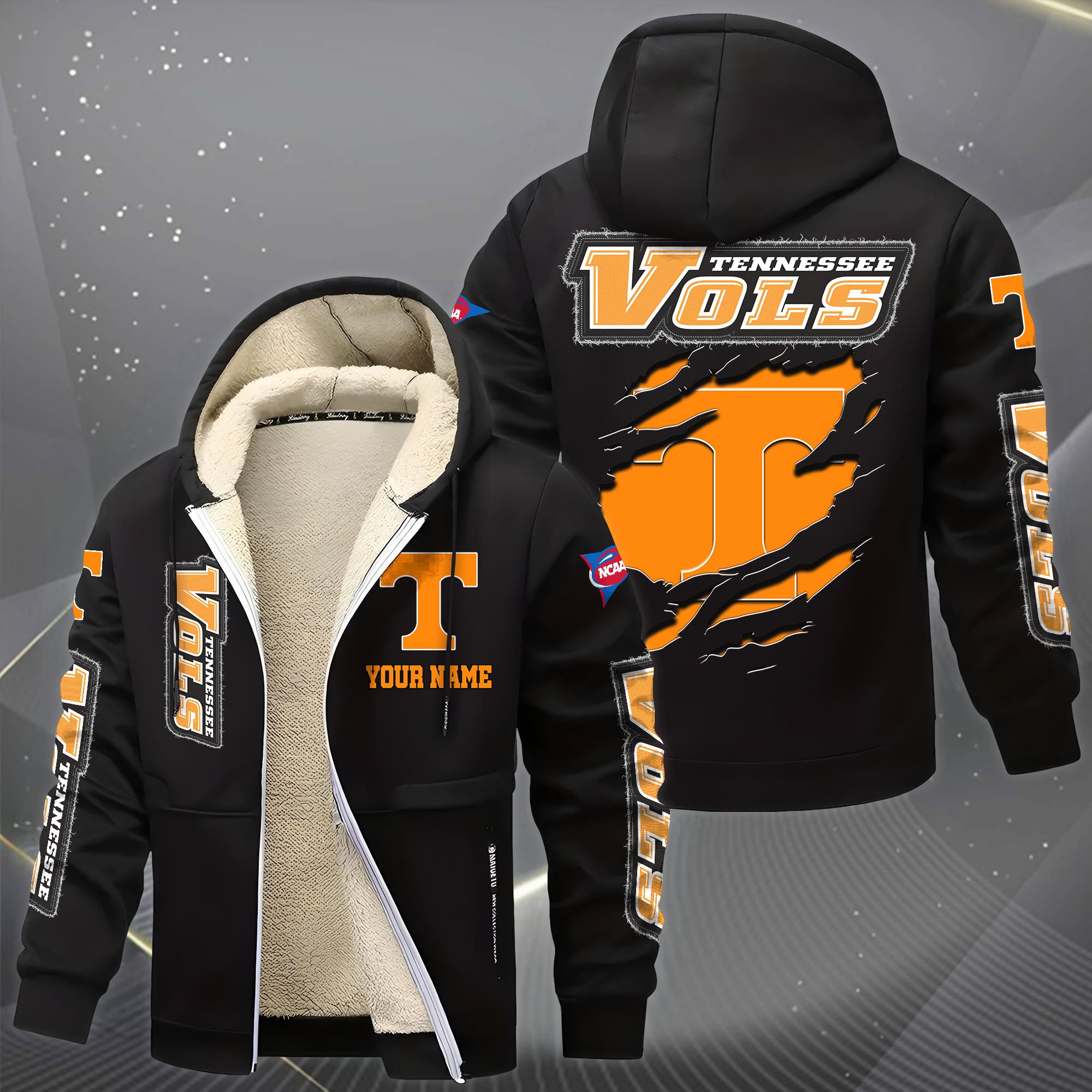 Alternative view of Tennessee Volunteers Hoodie Zip Velvet Coat Custom Your Name, Sport Jacket, Gifts For Fan EHIVM-0102255
