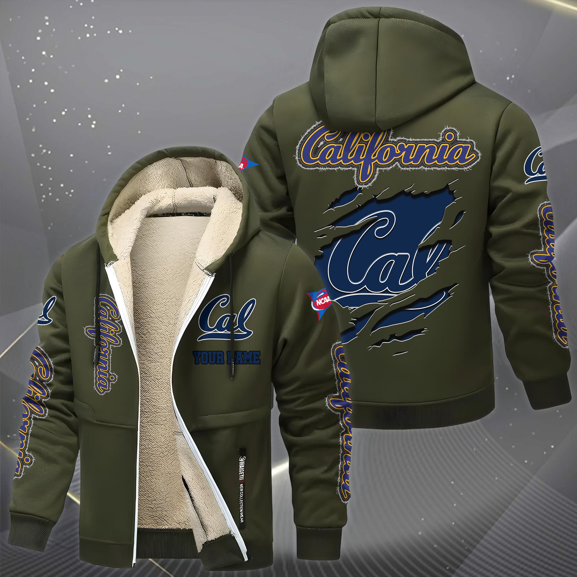 California Golden Bears Hoodie Zip Velvet Coat Custom Your Name, Sport Jacket, Gifts For Fan EHIVM-0102255