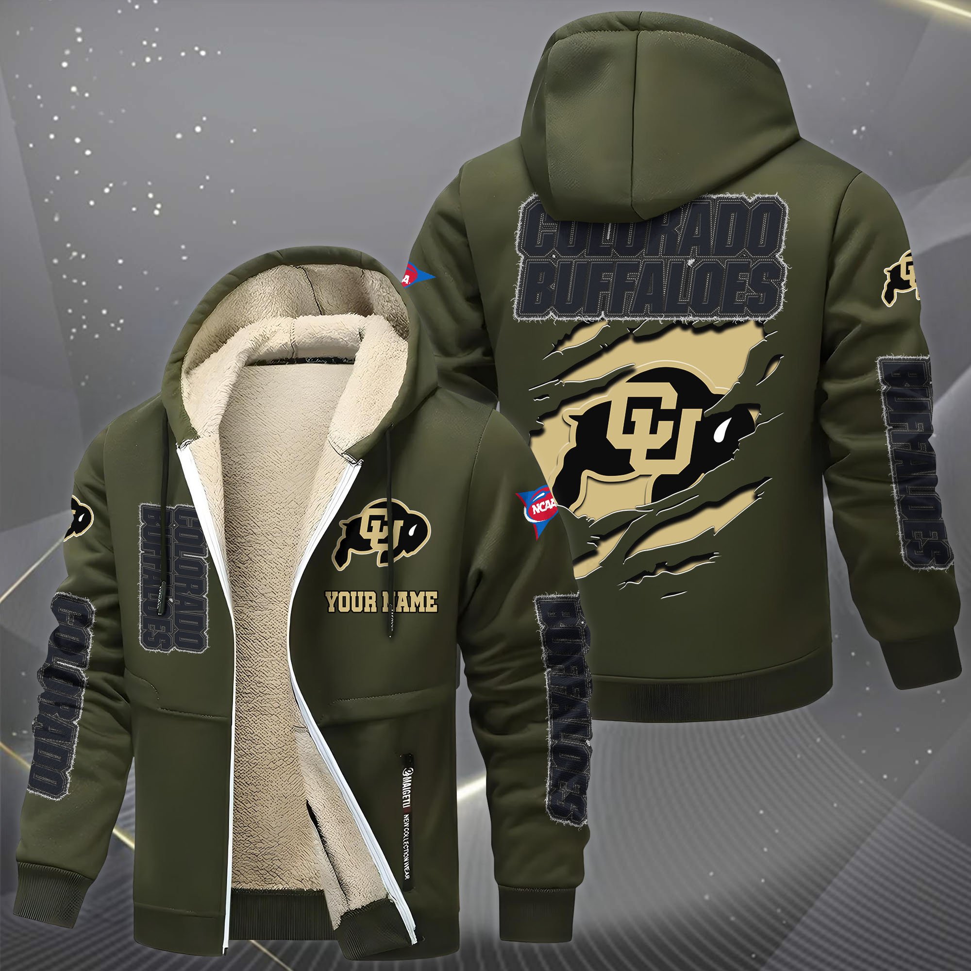 Colorado Buffaloes Hoodie Zip Velvet Coat Custom Your Name, Sport Jacket, Gifts For Fan EHIVM-0102255