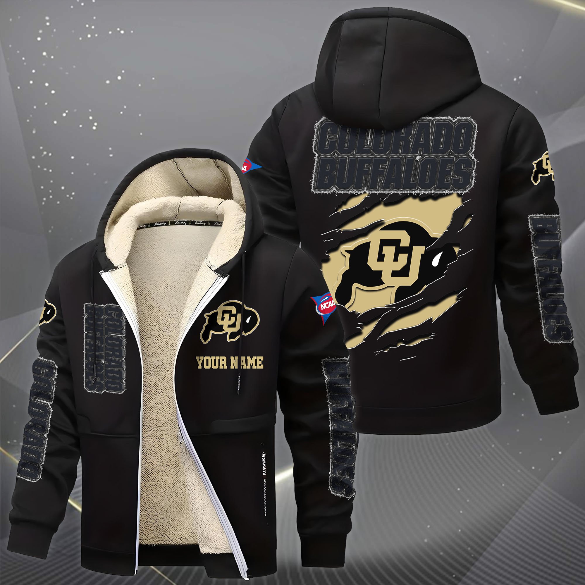 Alternative view of Colorado Buffaloes Hoodie Zip Velvet Coat Custom Your Name, Sport Jacket, Gifts For Fan EHIVM-0102255