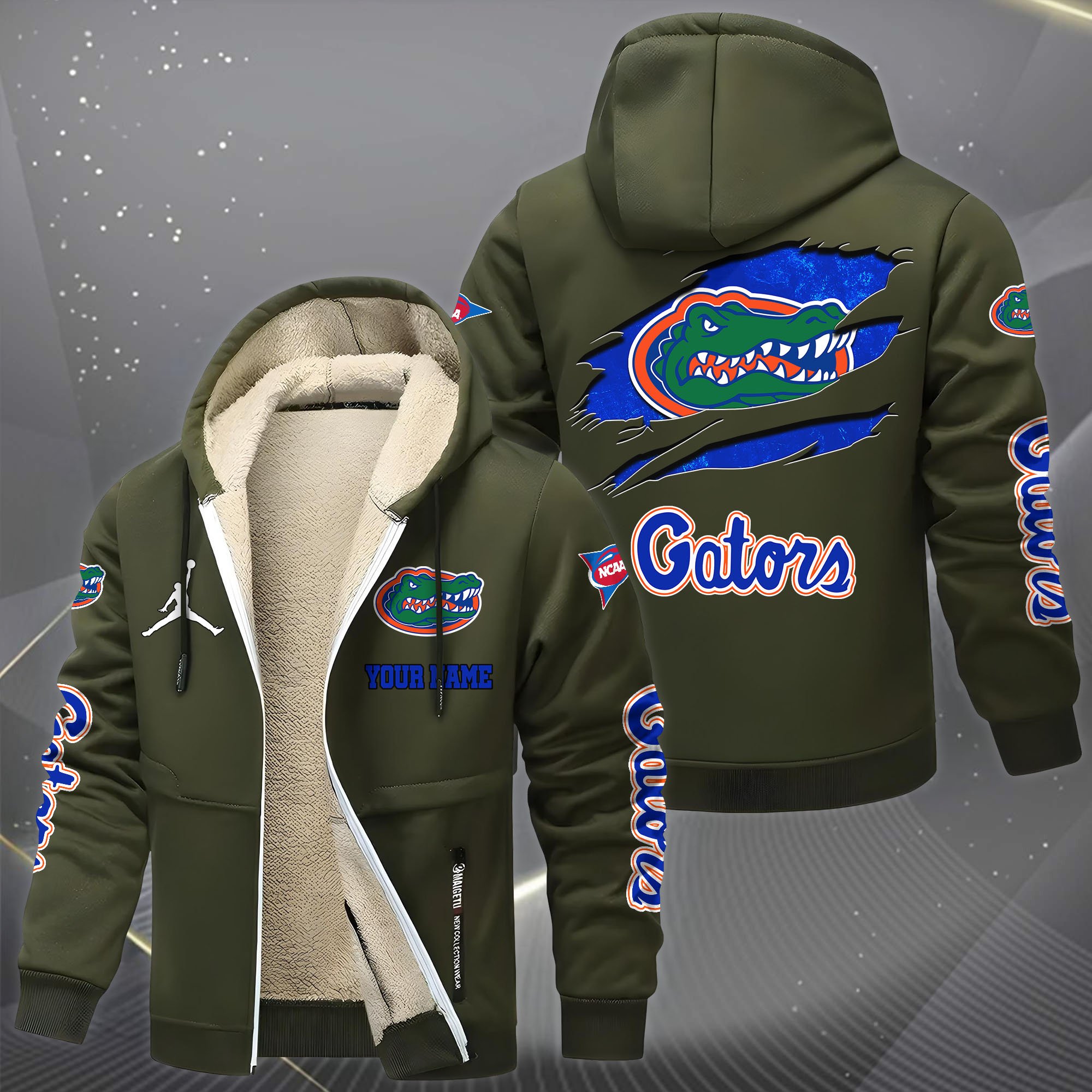 Florida Gators Hoodie Zip Velvet Coat Custom Your Name, Sport Jacket, Gifts For Fan EHIVM-1231234