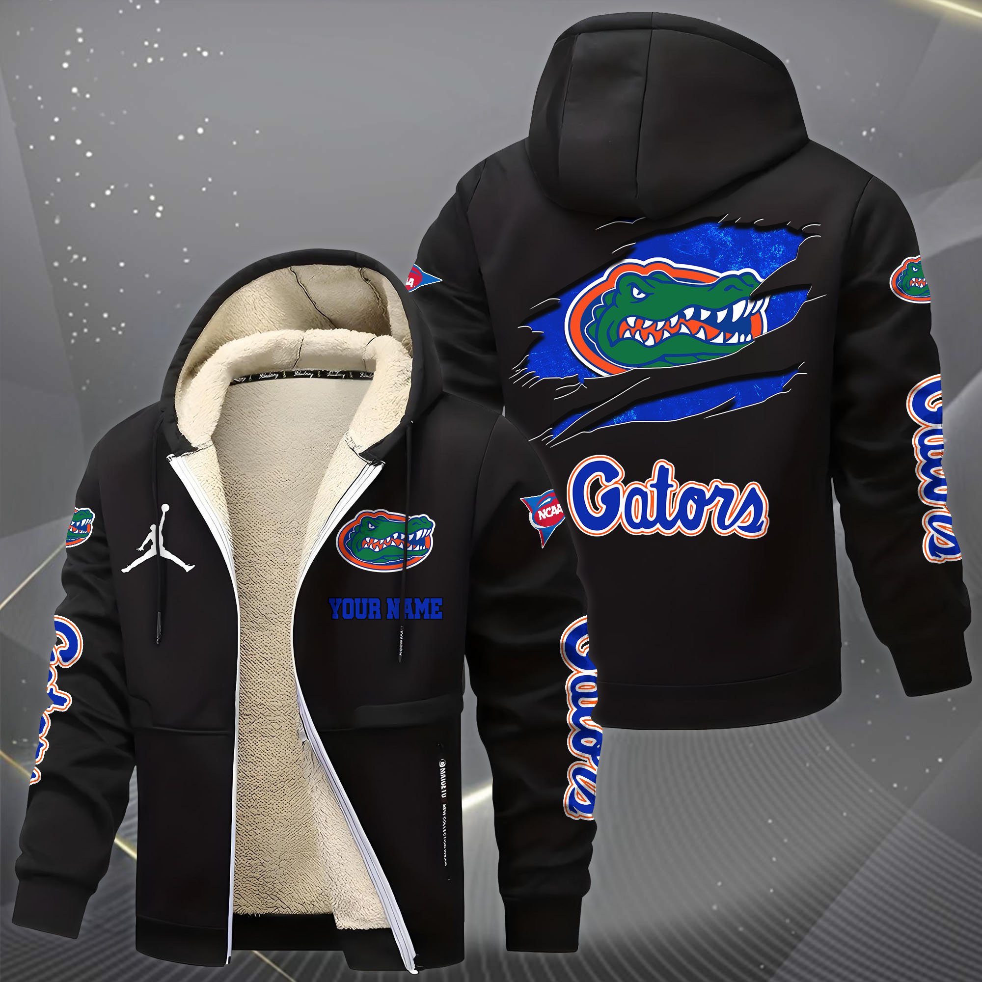 Alternative view of Florida Gators Hoodie Zip Velvet Coat Custom Your Name, Sport Jacket, Gifts For Fan EHIVM-1231234