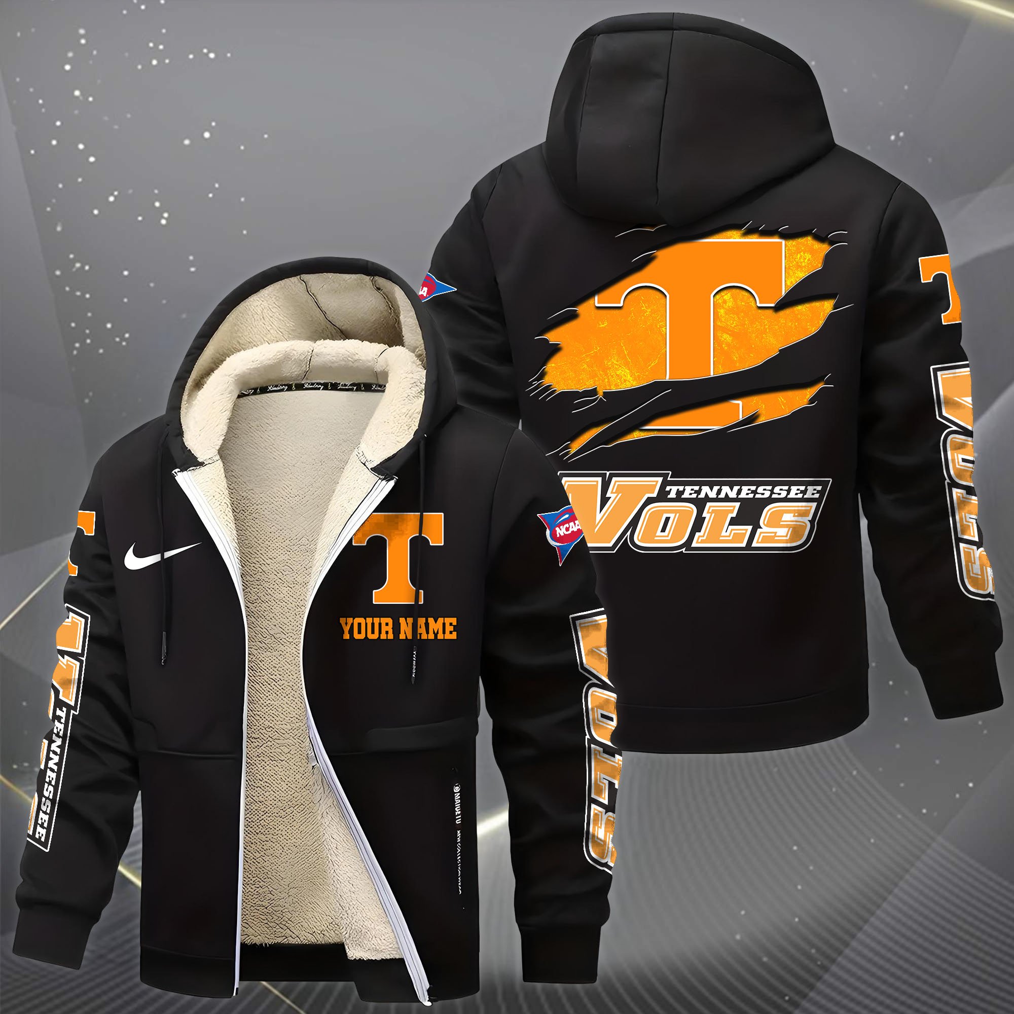 Alternative view of Tennessee Volunteers Hoodie Zip Velvet Coat Custom Your Name, Sport Jacket, Gifts For Fan EHIVM-1231234