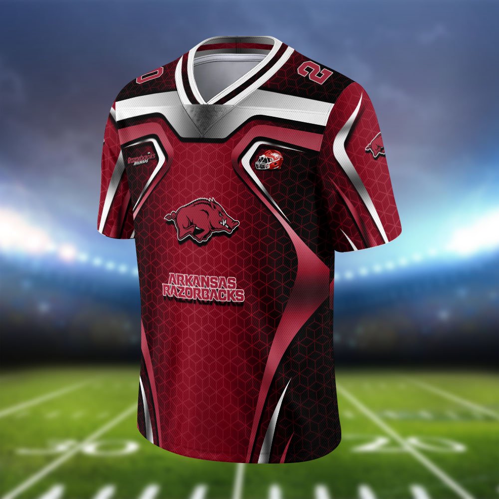 Alternative view of Arkansas Razorbacks Vneck Football Jersey 2024 Version Personalized Your Name And Number, Football Jersey For Football Lovers ETHY-0102275