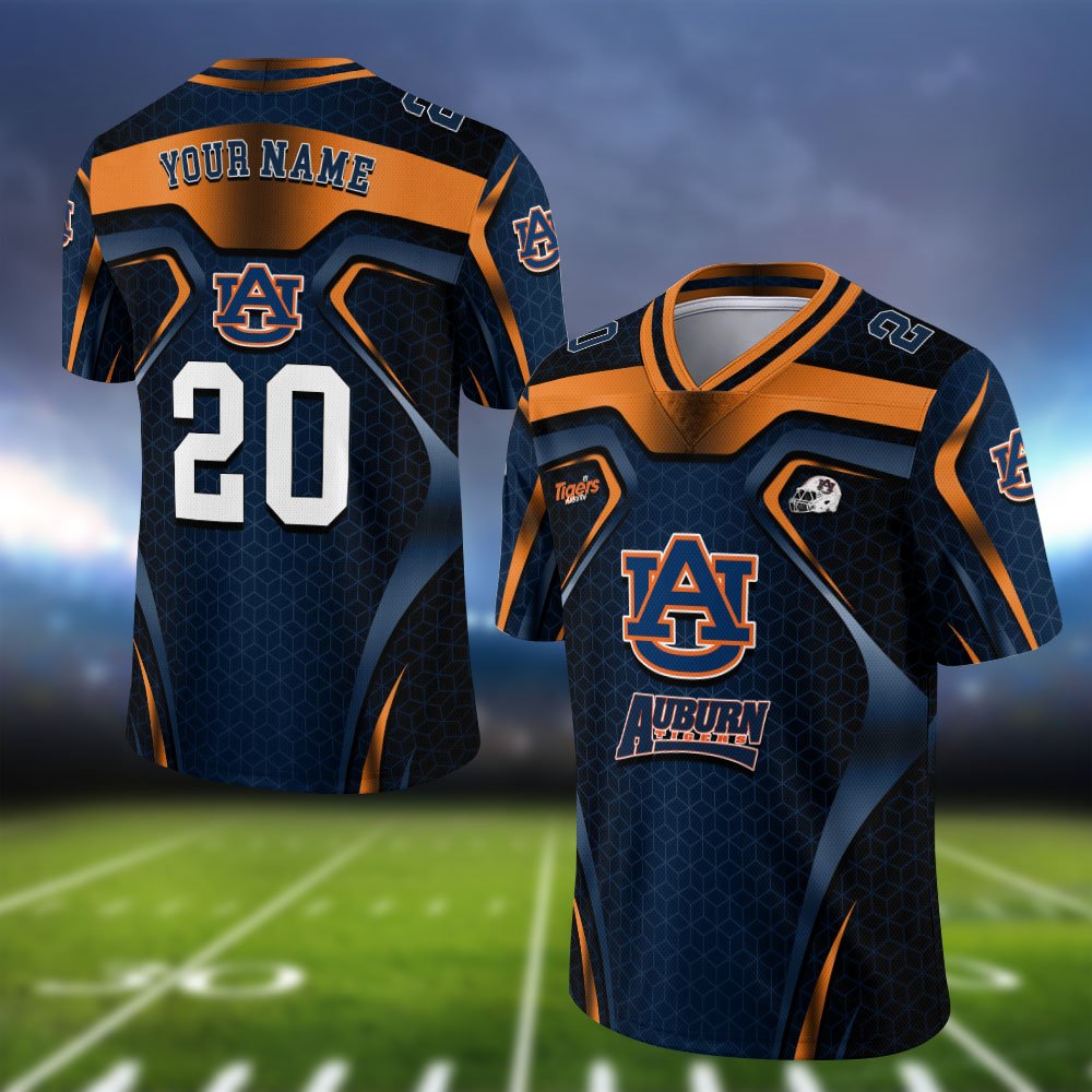 Auburn Tigers Vneck Football Jersey 2024 Version Personalized Your Name And Number, Football Jersey For Football Lovers ETHY-0102275