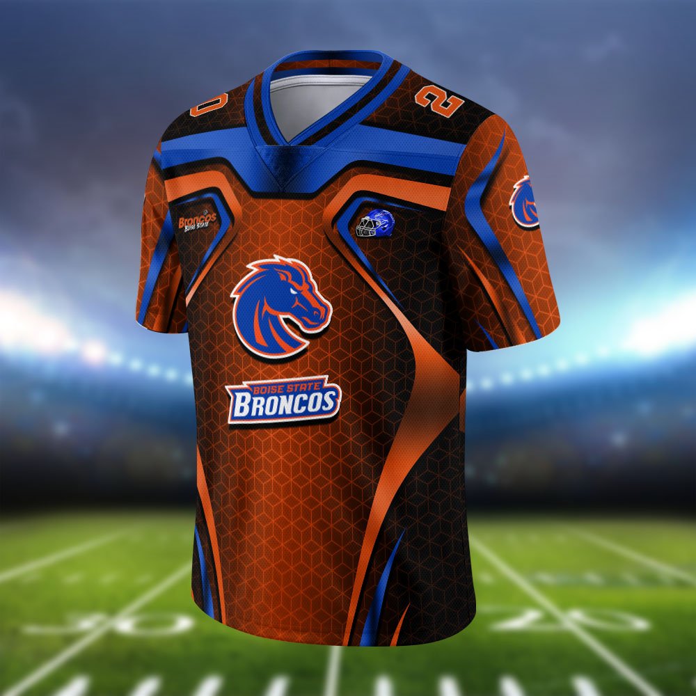 Alternative view of Boise State Broncos Vneck Football Jersey 2024 Version Personalized Your Name And Number, Football Jersey For Football Lovers ETHY-0102275