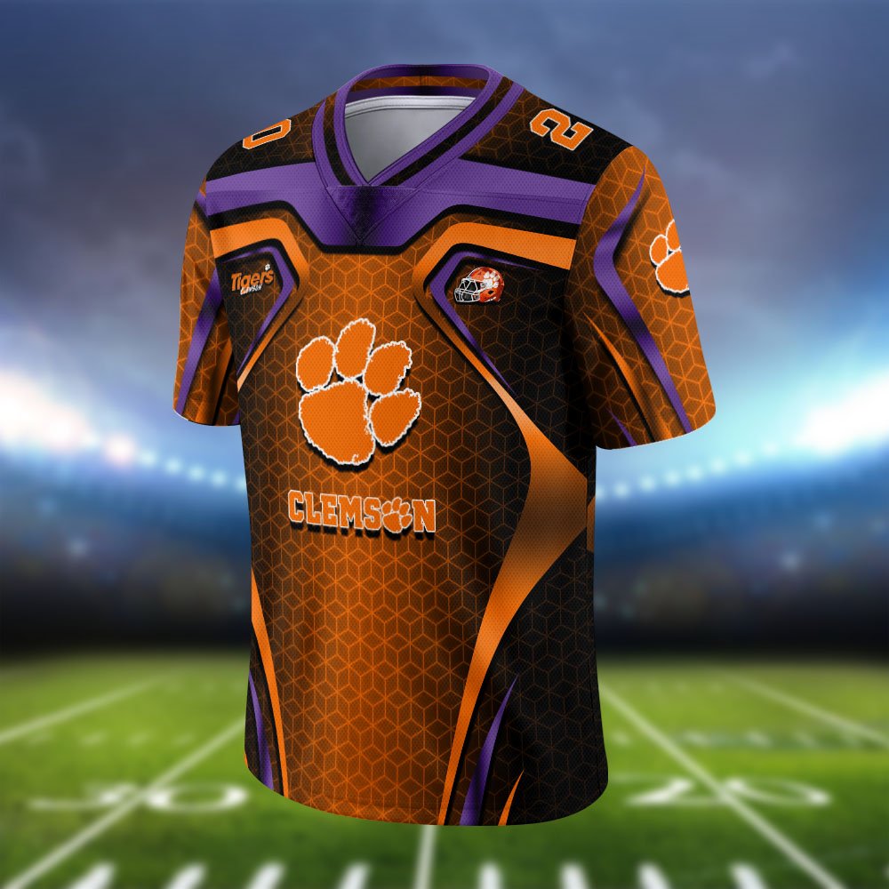 Alternative view of Clemson Tigers Vneck Football Jersey 2024 Version Personalized Your Name And Number, Football Jersey For Football Lovers ETHY-0102275