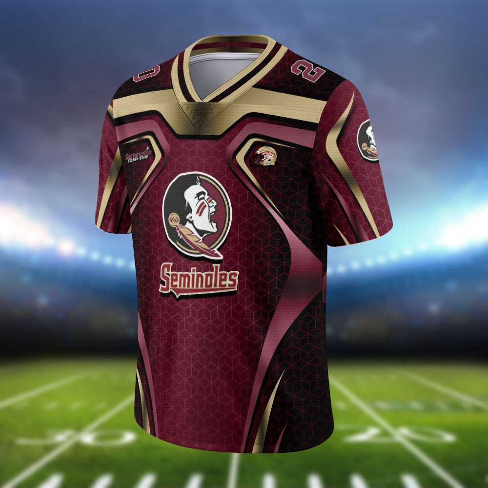 Alternative view of Florida State Seminoles Vneck Football Jersey 2024 Version Personalized Your Name And Number, Football Jersey For Football Lovers ETHY-0102275