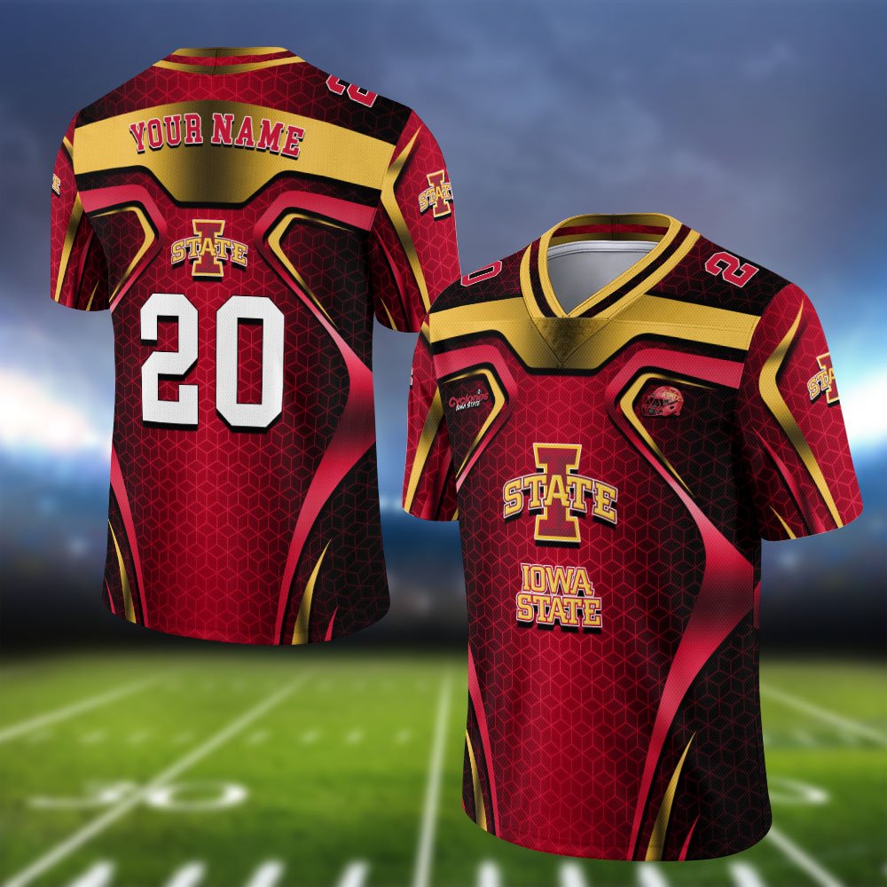 Iowa State Cyclones Vneck Football Jersey 2024 Version Personalized Your Name And Number, Football Jersey For Football Lovers ETHY-0102275