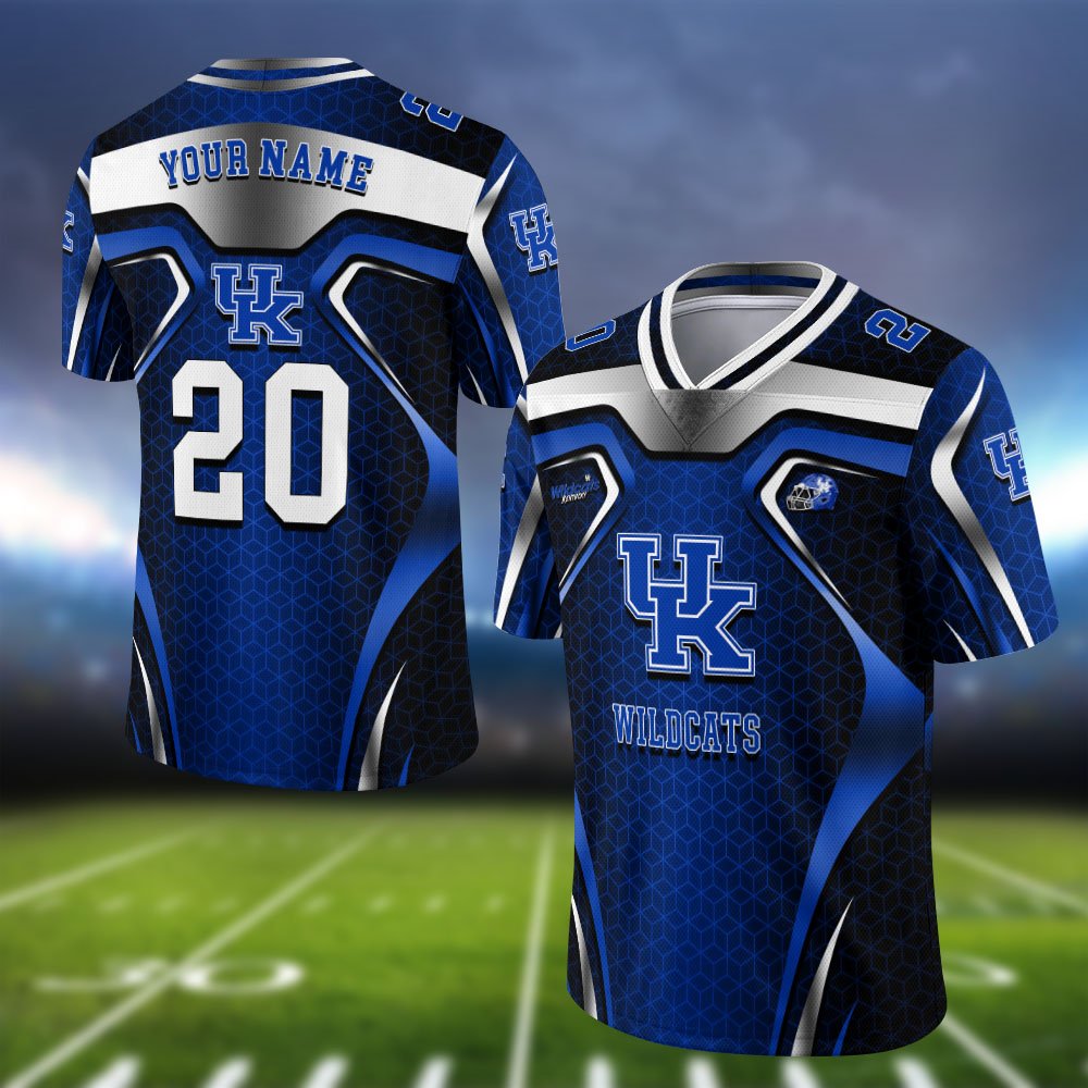Kentucky Wildcats Vneck Football Jersey 2024 Version Personalized Your Name And Number, Football Jersey For Football Lovers ETHY-0102275