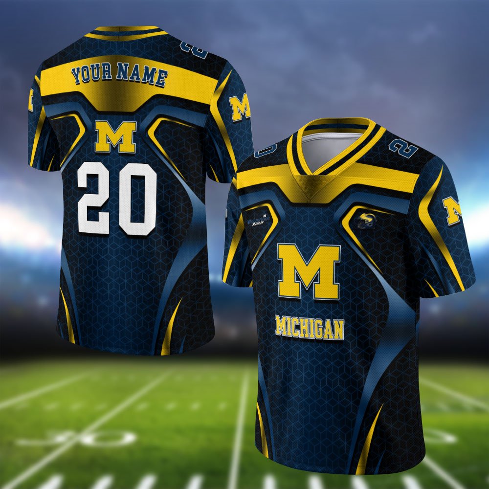 Michigan Wolverines Vneck Football Jersey 2024 Version Personalized Your Name And Number, Football Jersey For Football Lovers ETHY-0102275