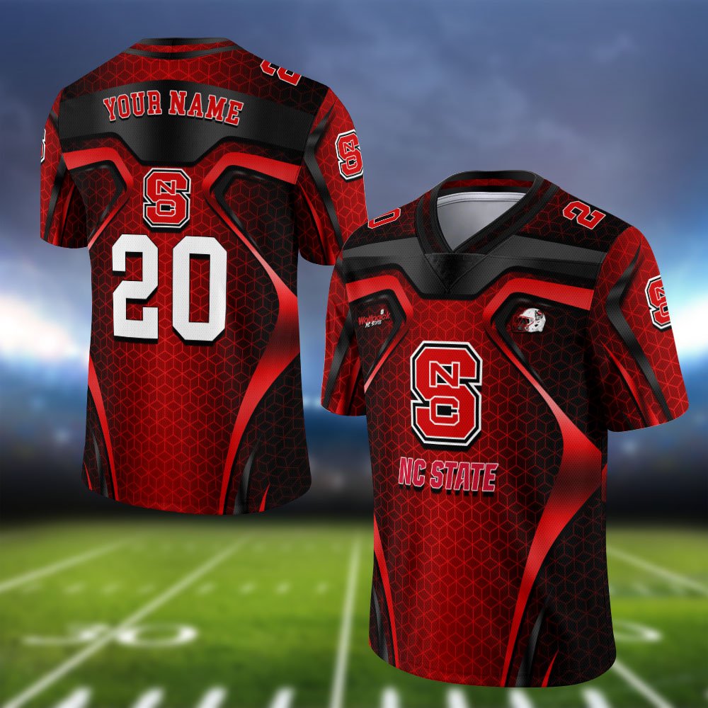NC State Wolfpack Vneck Football Jersey 2024 Version Personalized Your Name And Number, Football Jersey For Football Lovers ETHY-0102275