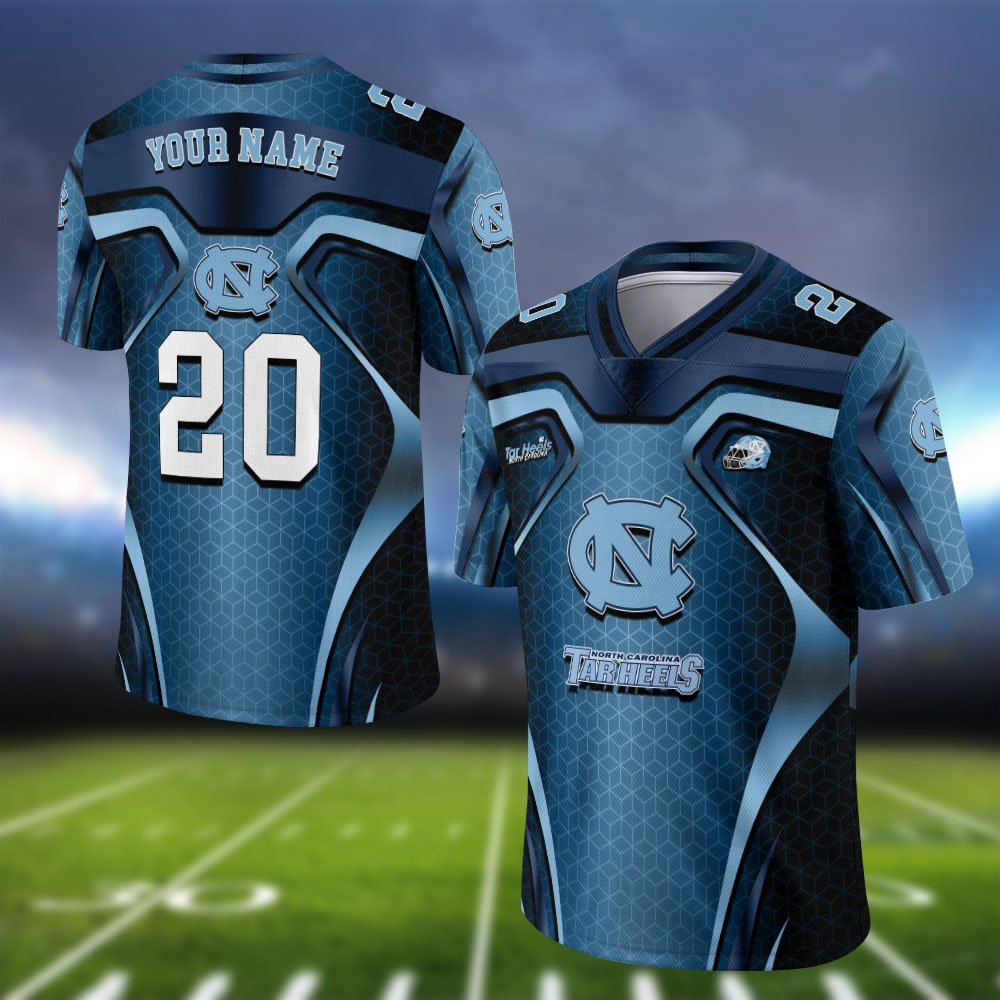 North Carolina Tar Heels Vneck Football Jersey 2024 Version Personalized Your Name And Number, Football Jersey For Football Lovers ETHY-0102275