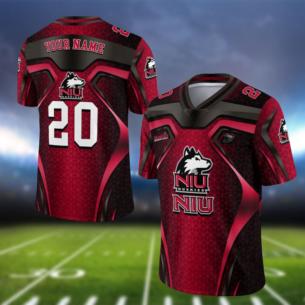 Northern Illinois Huskies Vneck Football Jersey 2024 Version Personalized Your Name And Number, Football Jersey For Football Lovers ETHY-0102275