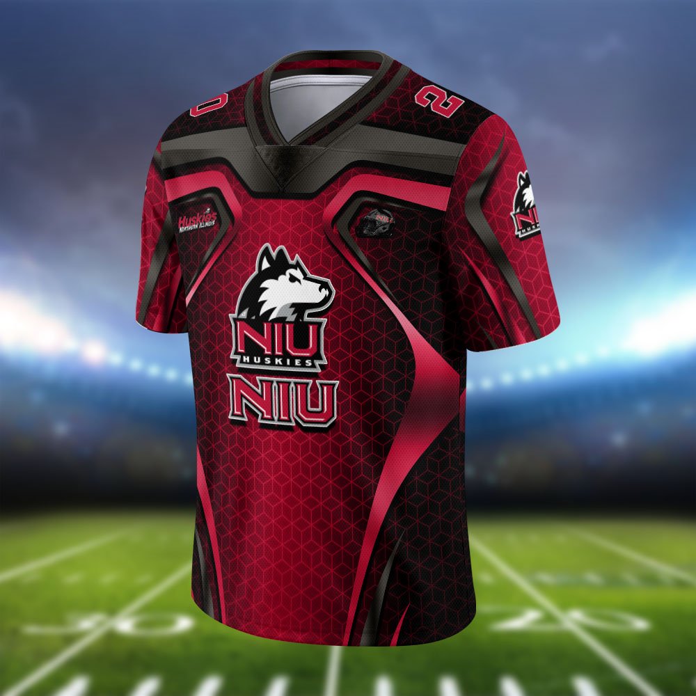 Alternative view of Northern Illinois Huskies Vneck Football Jersey 2024 Version Personalized Your Name And Number, Football Jersey For Football Lovers ETHY-0102275