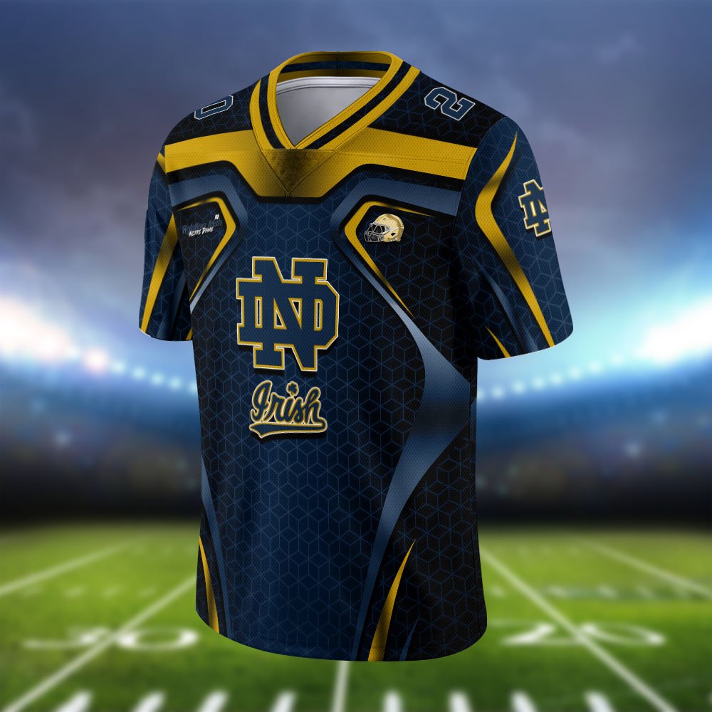 Alternative view of Notre Dame Fighting Irish Vneck Football Jersey 2024 Version Personalized Your Name And Number, Football Jersey For Football Lovers ETHY-0102275