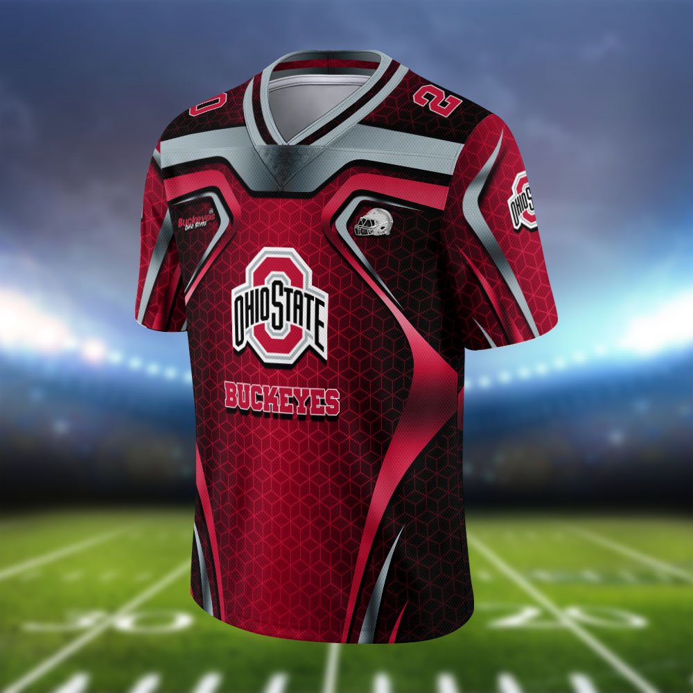 Alternative view of Ohio State Buckeyes Vneck Football Jersey 2024 Version Personalized Your Name And Number, Football Jersey For Football Lovers ETHY-0102275